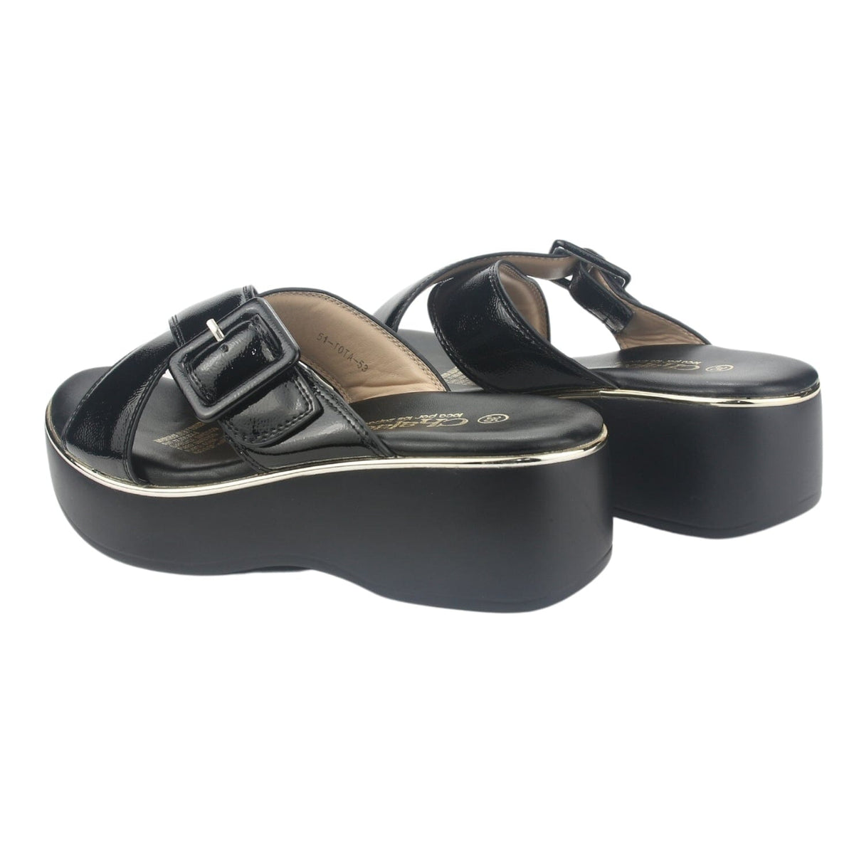 Sandalia Chalada Mujer Tota-53 Negro Plataforma Sandalias Chalada 