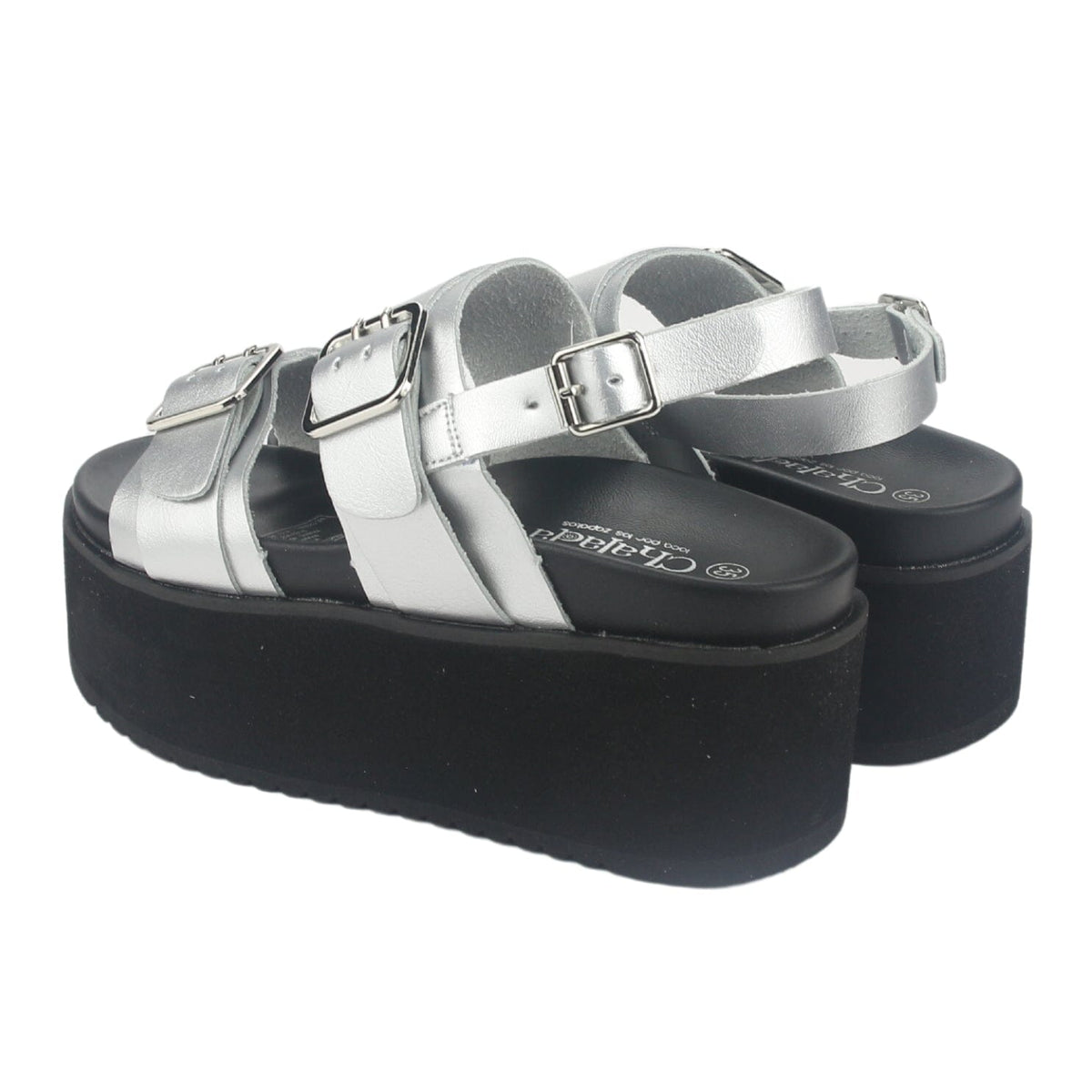 Sandalia Chalada Mujer Viru-31 Plateado Plataforma Sandalias Chalada 