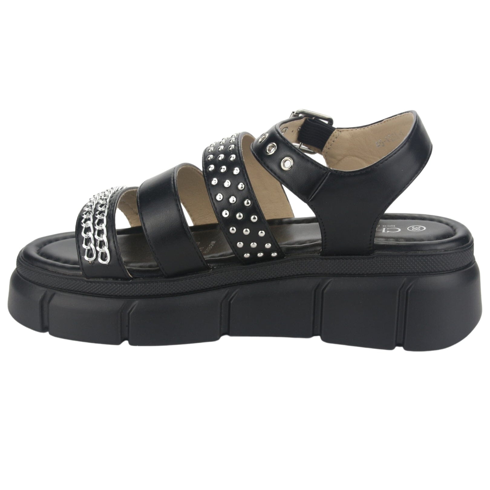 Sandalia Chalada Mujer Visa-1 Negro Casual Sandalias Plataforma Chalada