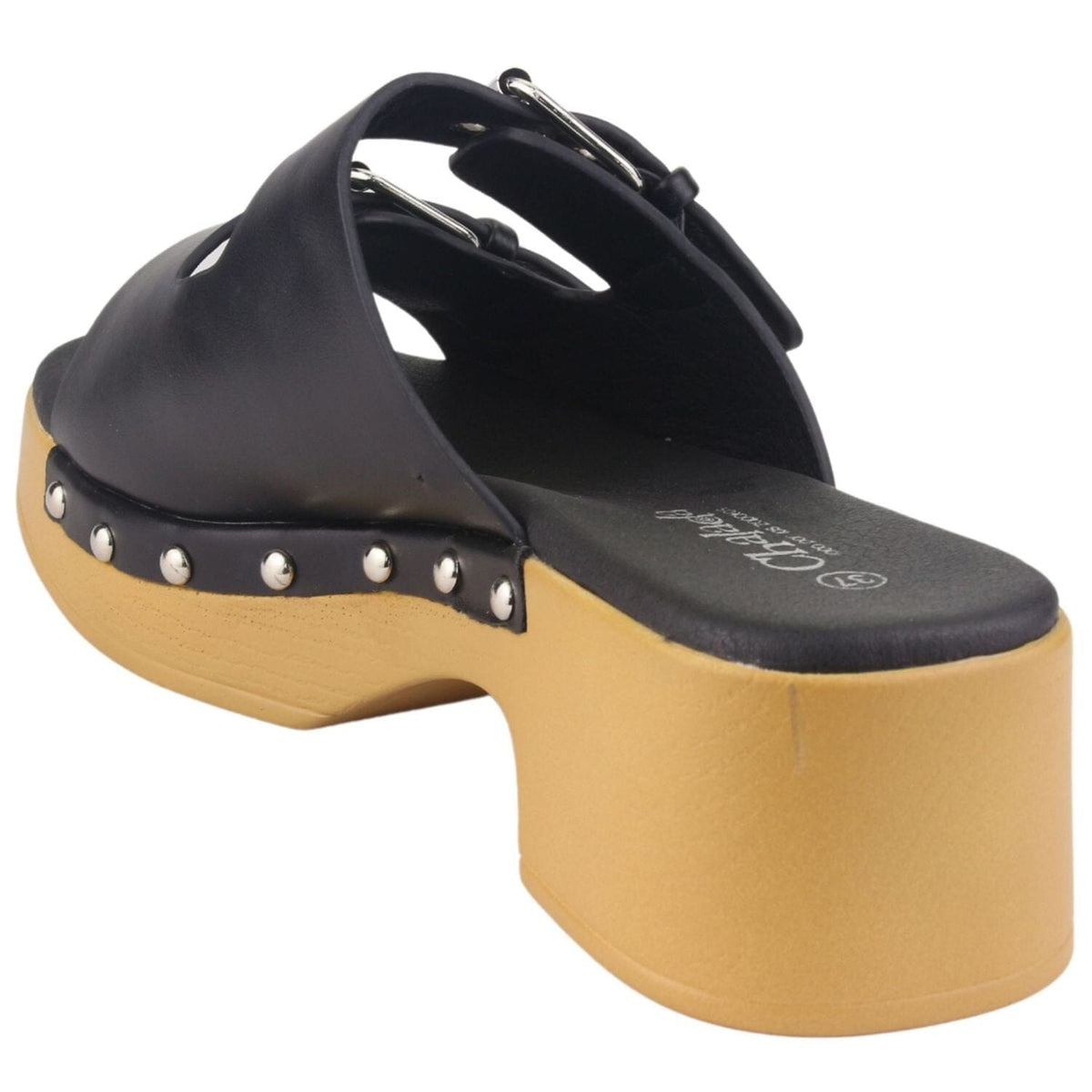 Sandalia Chalada Mujer Woodl-30 Negro Casual Sandalias Taco Chalada 