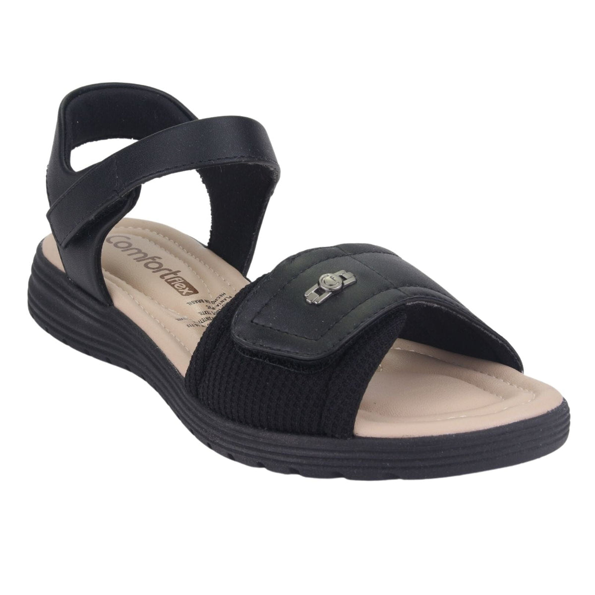 Sandalia Comfortflex Mujer 2251403 Negro Moda Sandalias Comfortflex 
