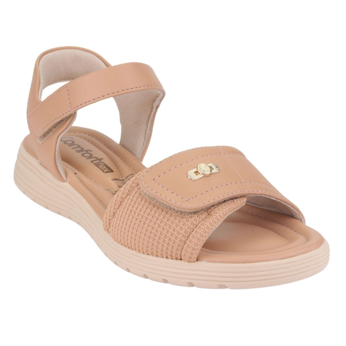 Sandalia Comfortflex Mujer 2251403 Nude Moda Sandalias Comfortflex 