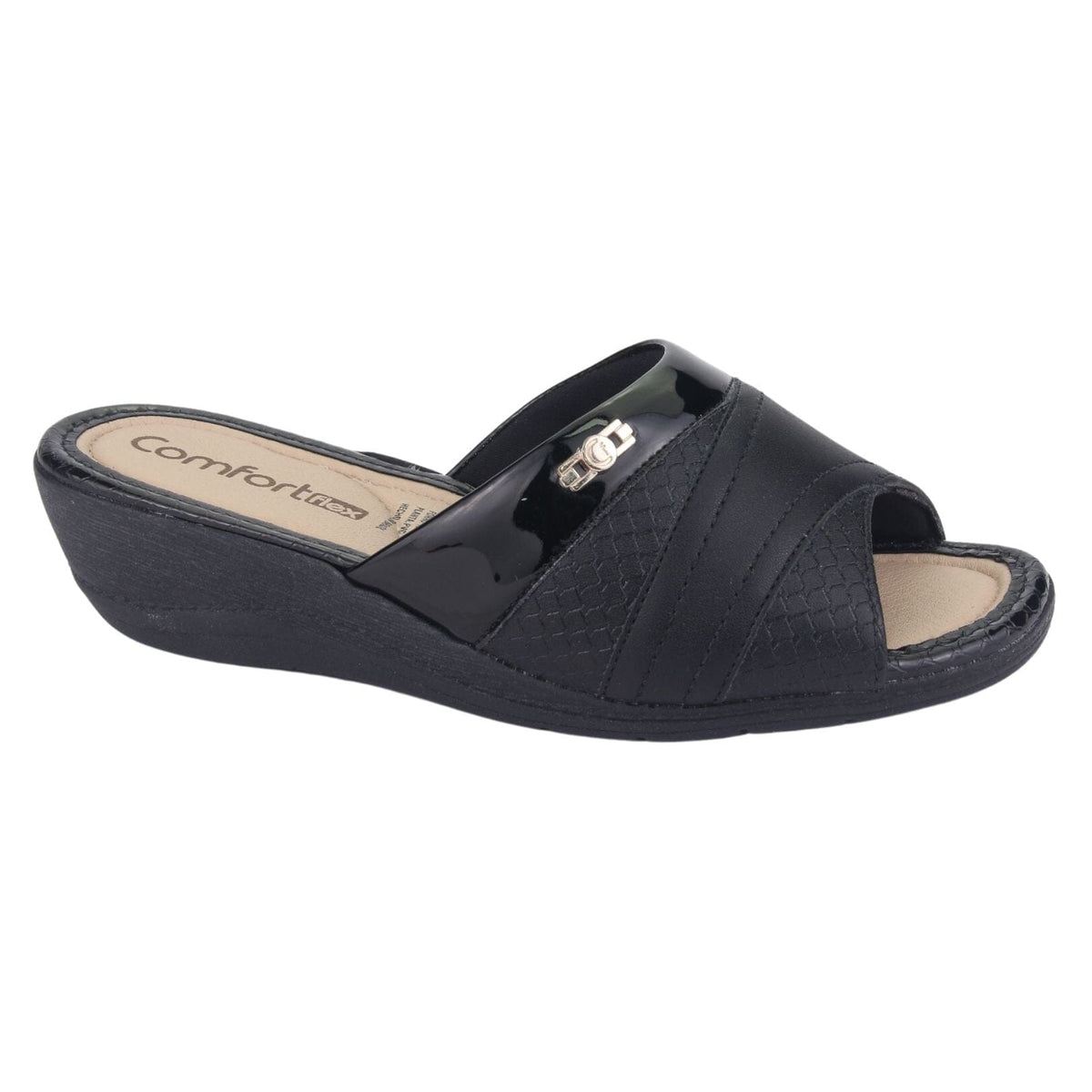 Sandalia Comfortflex Mujer 2296401 Negro Moda Sandalias Comfortflex 