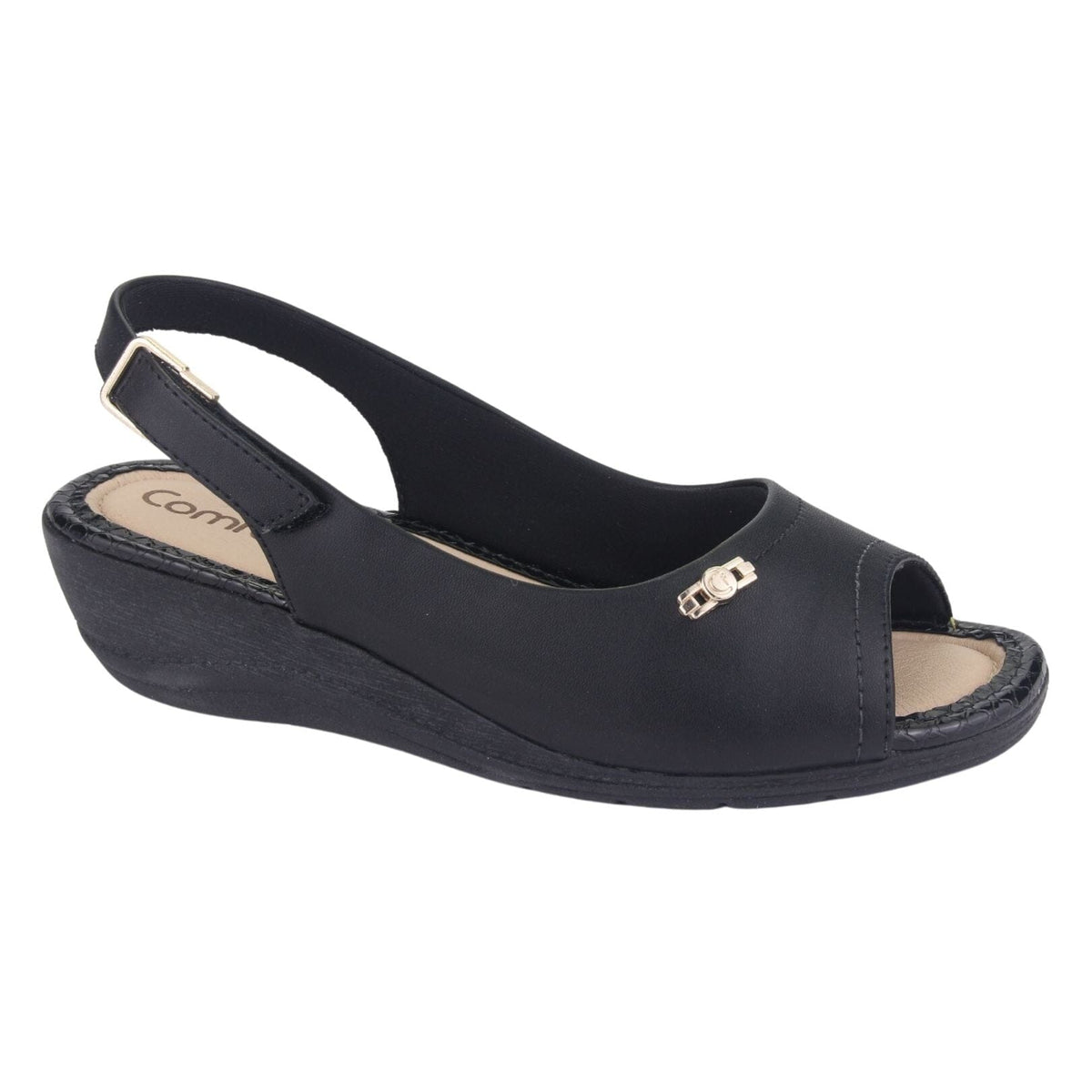 Sandalia Comfortflex Mujer 2296402 Negro Moda Sandalias Comfortflex 