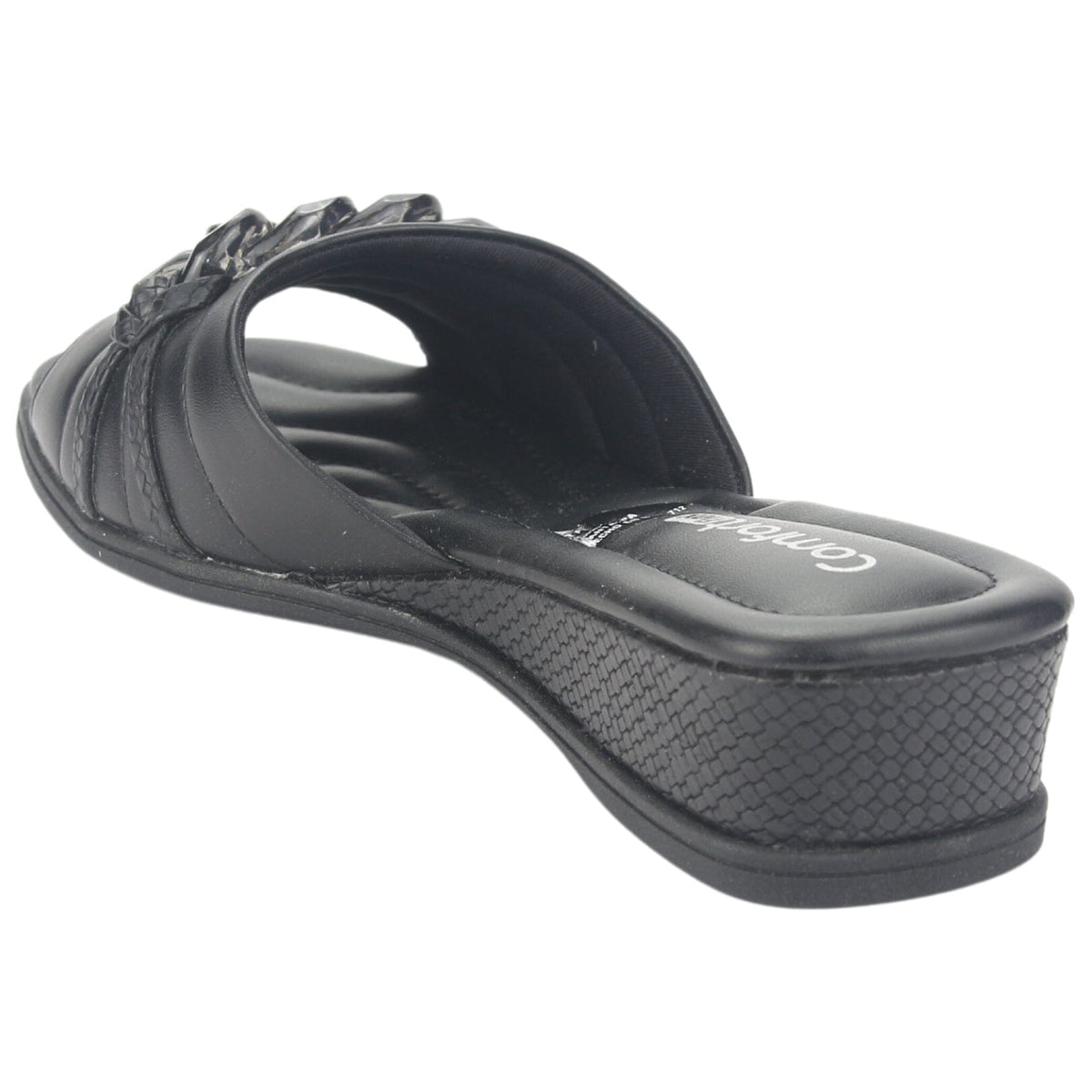 Sandalia Comfortflex Mujer 2370401 Negro Casual Sandalias Planas Comfortflex 