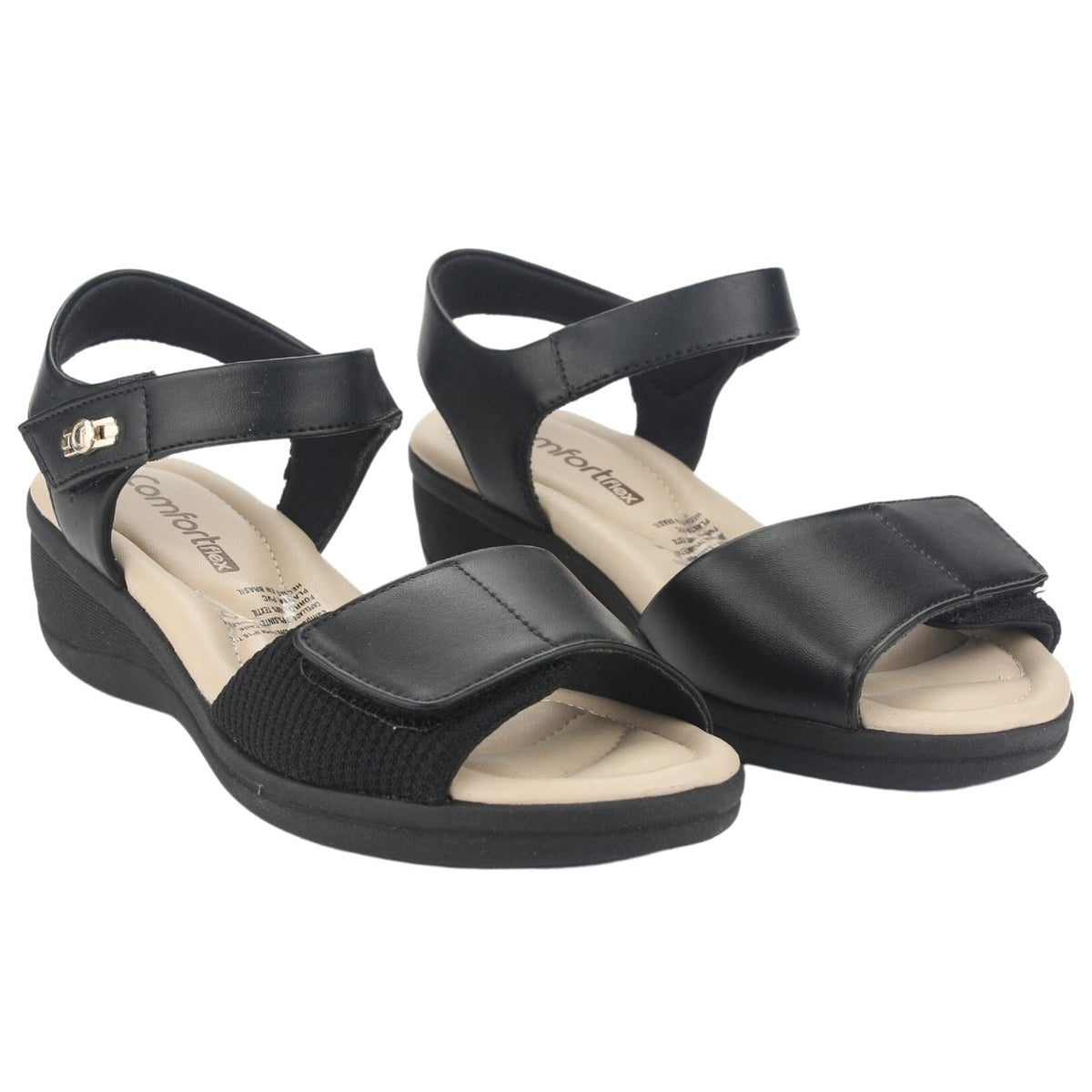 Sandalia Comfortflex Mujer 2388403 Negro Casual Sandalias Planas Comfortflex 