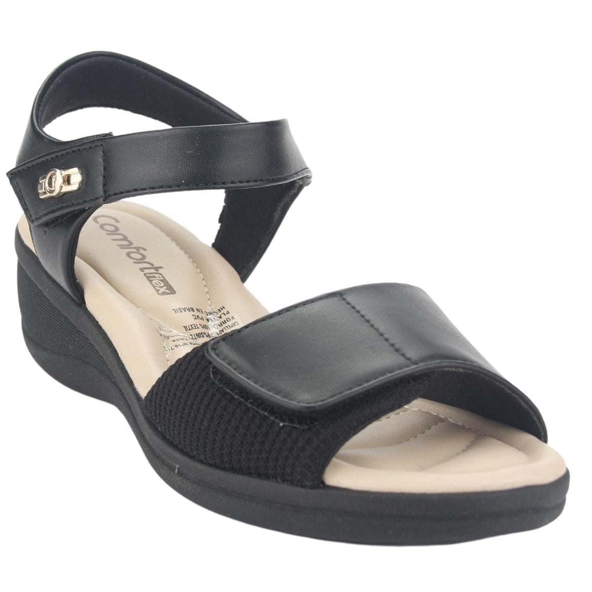 Sandalia Comfortflex Mujer 2388403 Negro Casual Sandalias Planas Comfortflex 