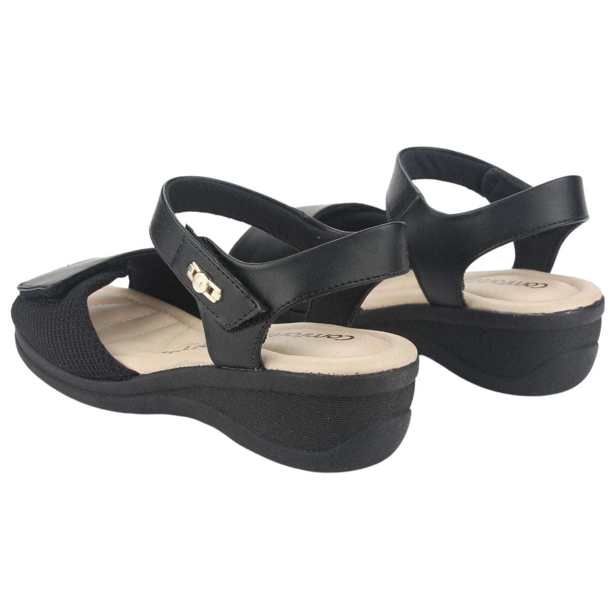 Sandalia Comfortflex Mujer 2388403 Negro Casual Sandalias Planas Comfortflex 