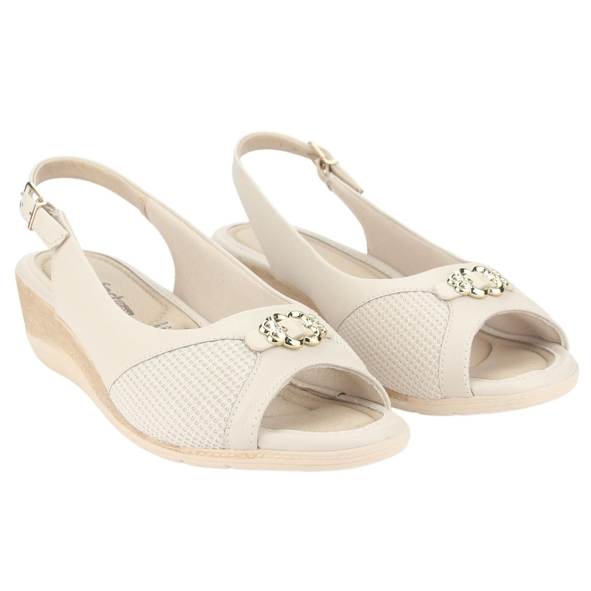 Sandalia Comfortflex Mujer 2396452 Beige Casual Sandalias Planas Comfortflex 