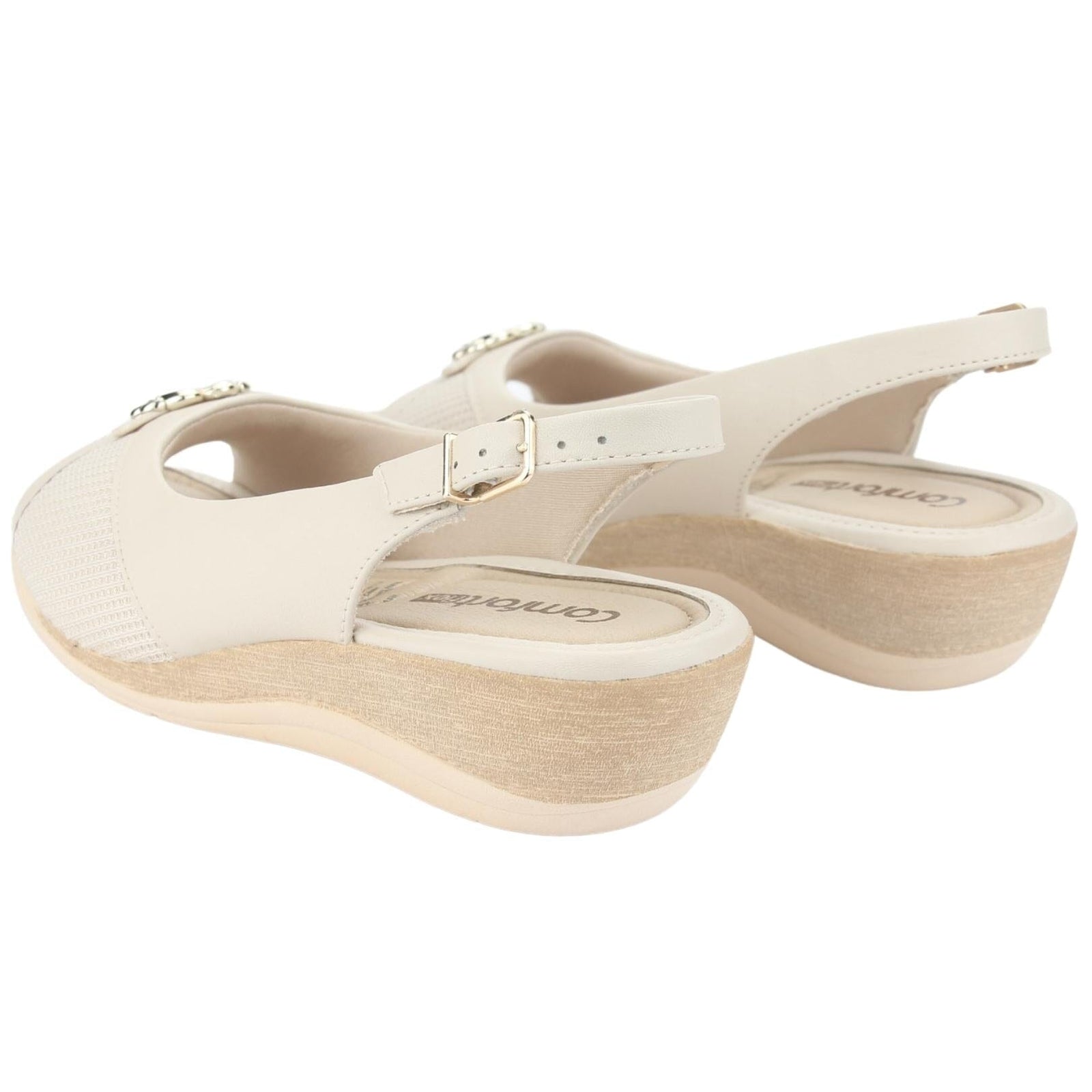Sandalia Comfortflex Mujer 2396452 Beige Casual Sandalias Planas Comfortflex 