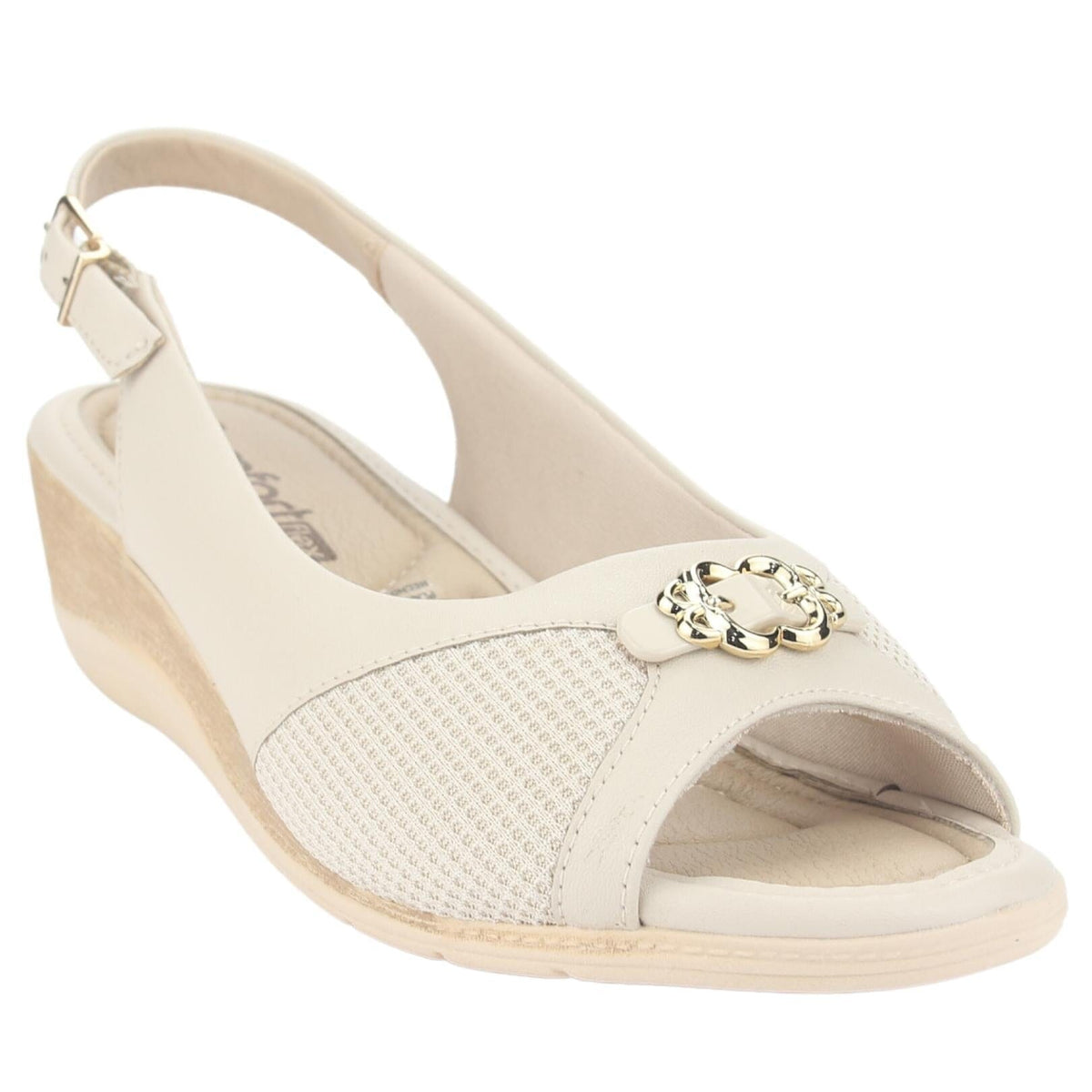 Sandalia Comfortflex Mujer 2396452 Beige Casual Sandalias Planas Comfortflex 