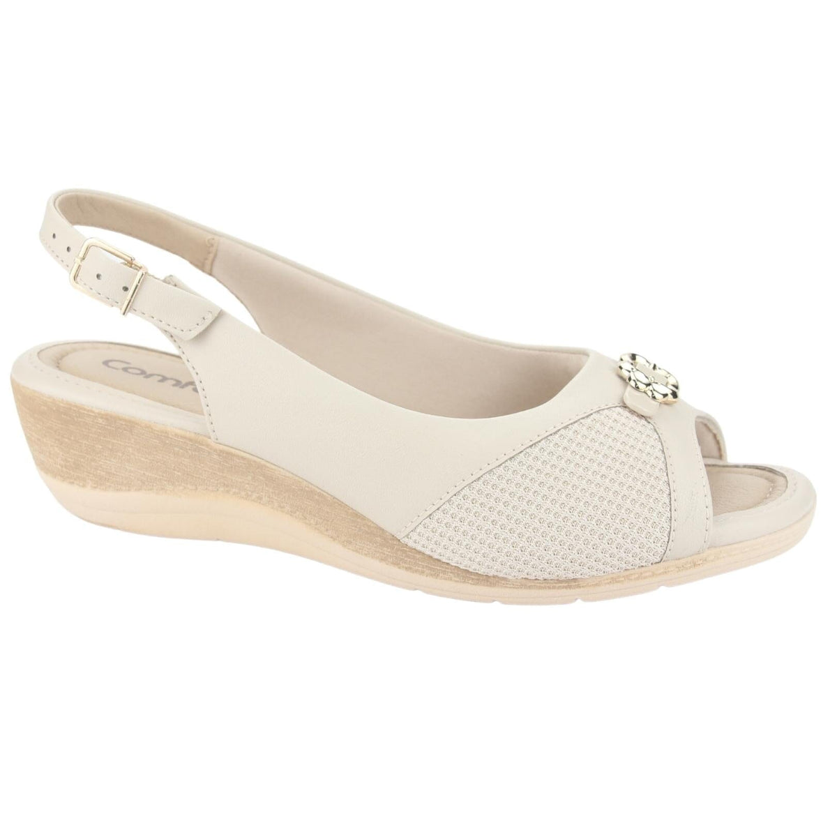 Sandalia Comfortflex Mujer 2396452 Beige Casual Sandalias Planas Comfortflex 
