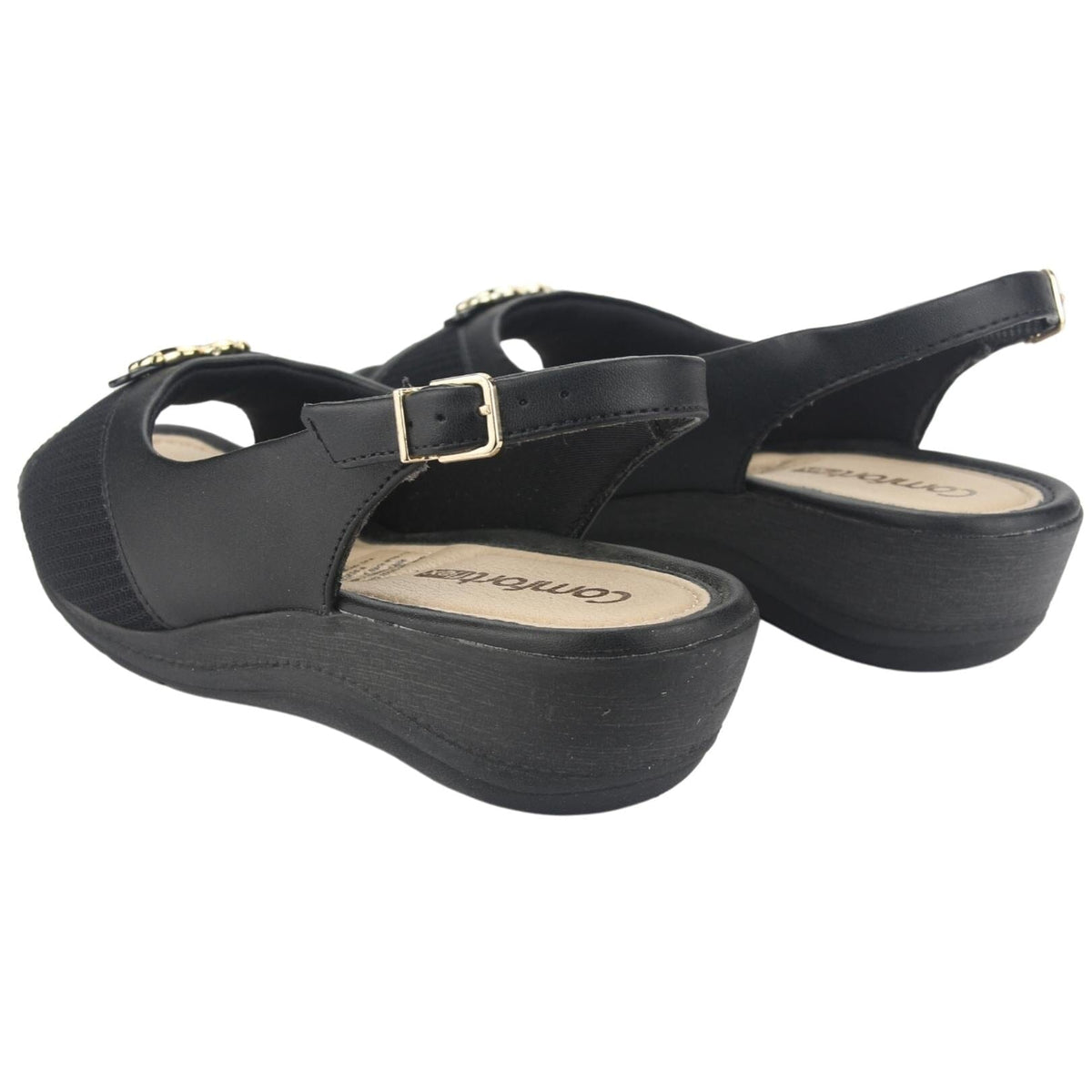 Sandalia Comfortflex Mujer 2396452 Negro Casual Sandalias Planas Comfortflex 