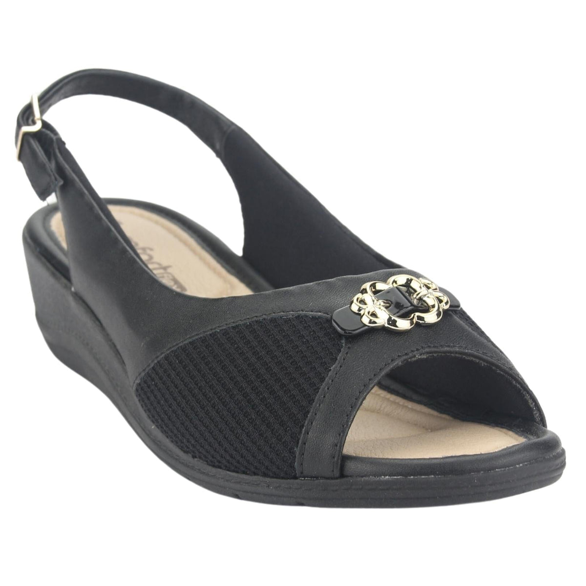 Sandalia Comfortflex Mujer 2396452 Negro Casual Sandalias Planas Comfortflex 