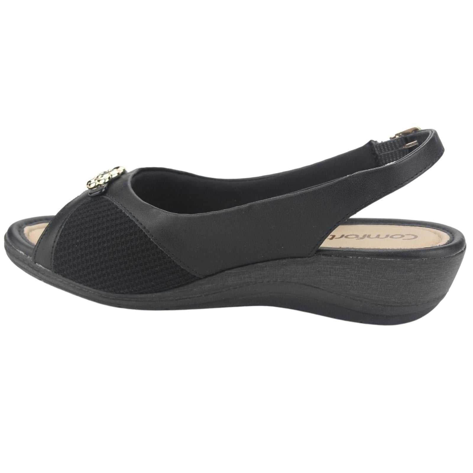 Sandalia Comfortflex Mujer 2396452 Negro Casual Sandalias Planas Comfortflex 