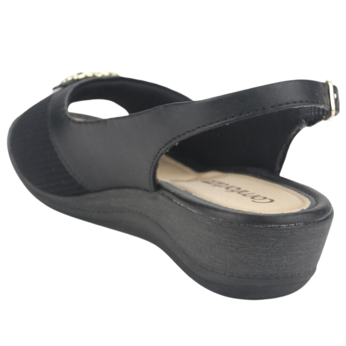 Sandalia Comfortflex Mujer 2396452 Negro Casual Sandalias Planas Comfortflex 