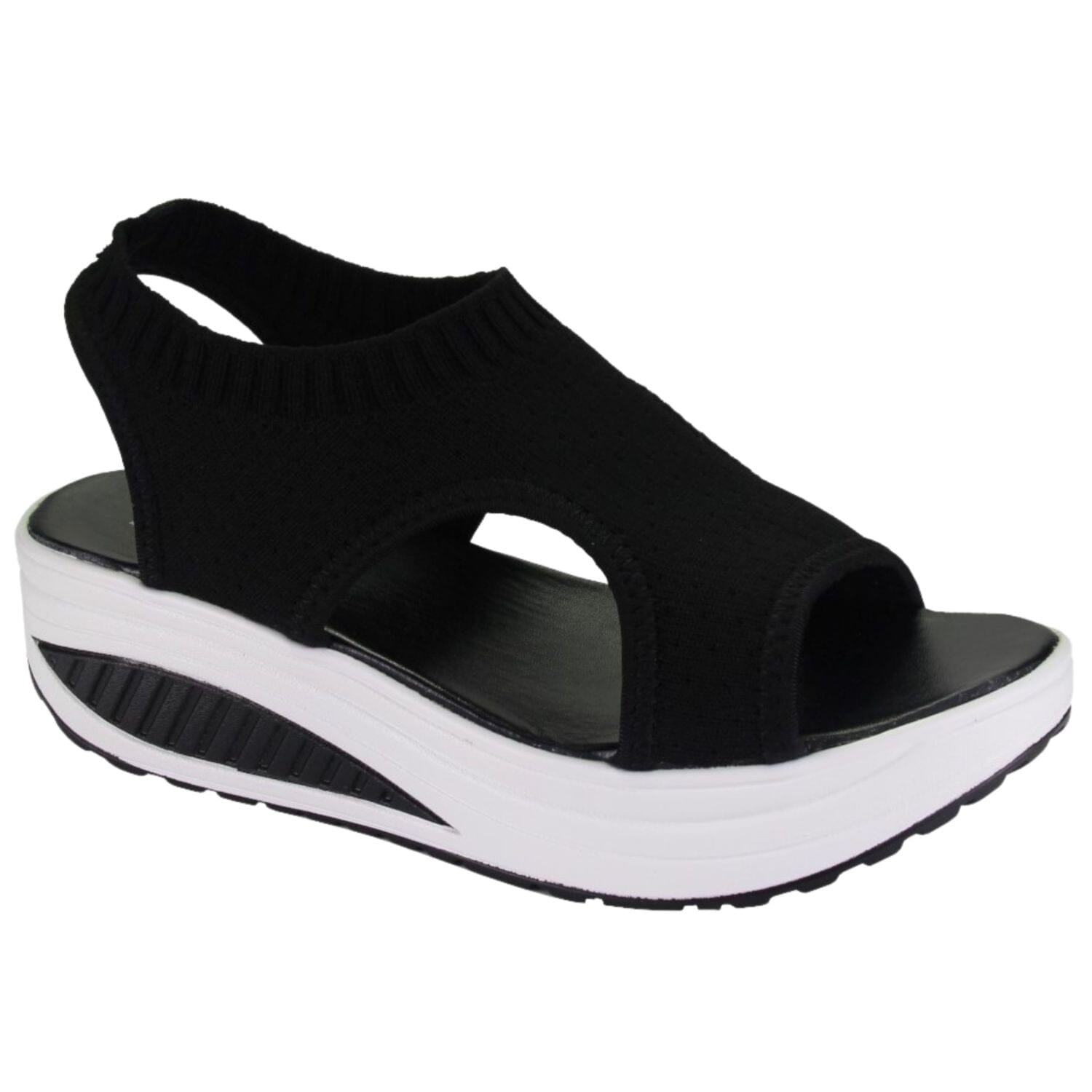 Sandalia Funway Mujer Tija-29 Negro Plataforma Sandalias Funway 