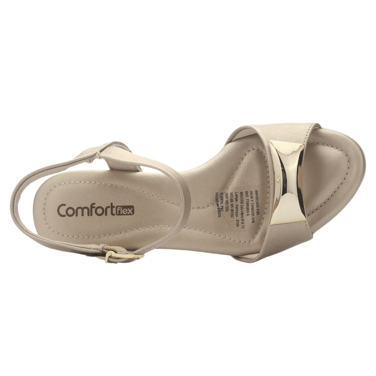 Sandalia Mujer Dorado Comfortflex 2557402 Casual Sandalias Comfortflex 