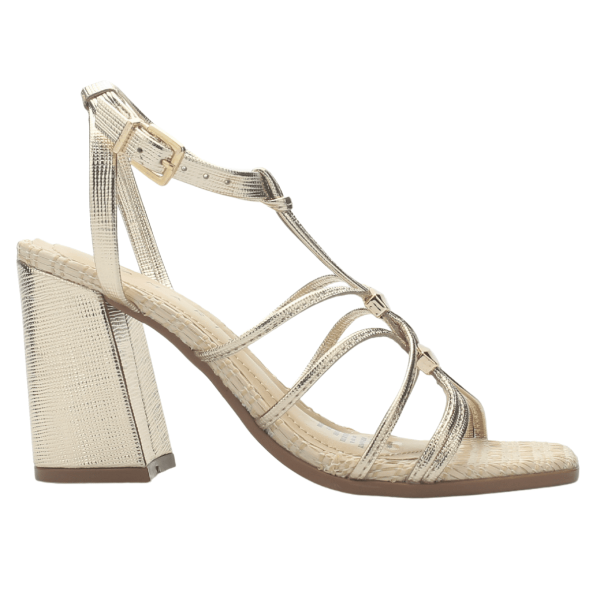 Sandalia Mujer Dorado Ramarim 2541204 Casual Sandalias Ramarim 