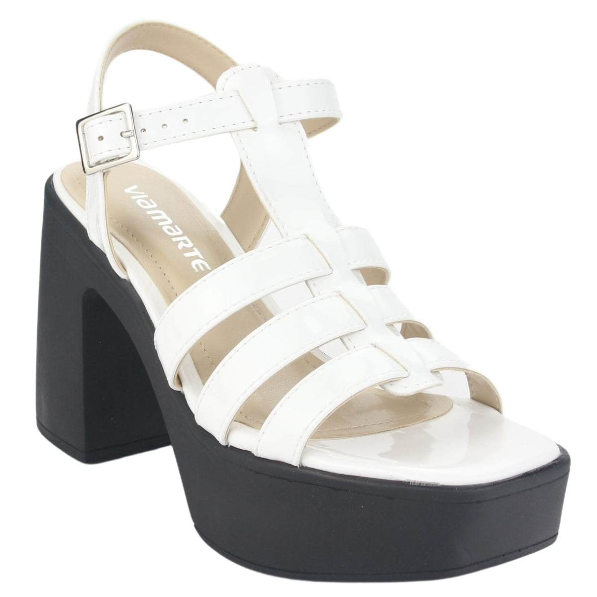 Sandalia Via Marte Mujer 23-11104 V Branco Casual Sandalias Plataforma Via Marte 