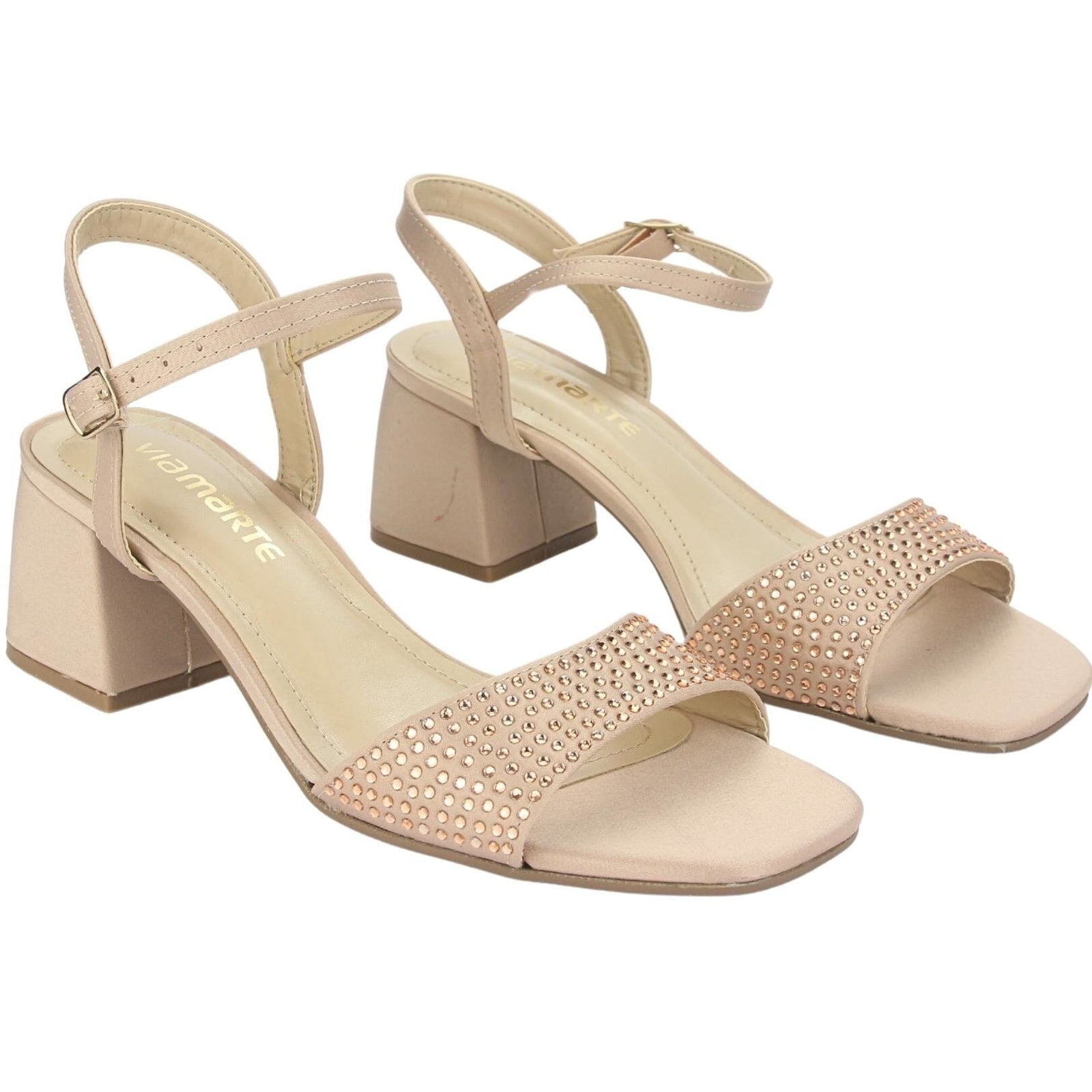 Sandalia Via Marte Mujer 23-9708 Creme Casual Sandalias Via Marte 
