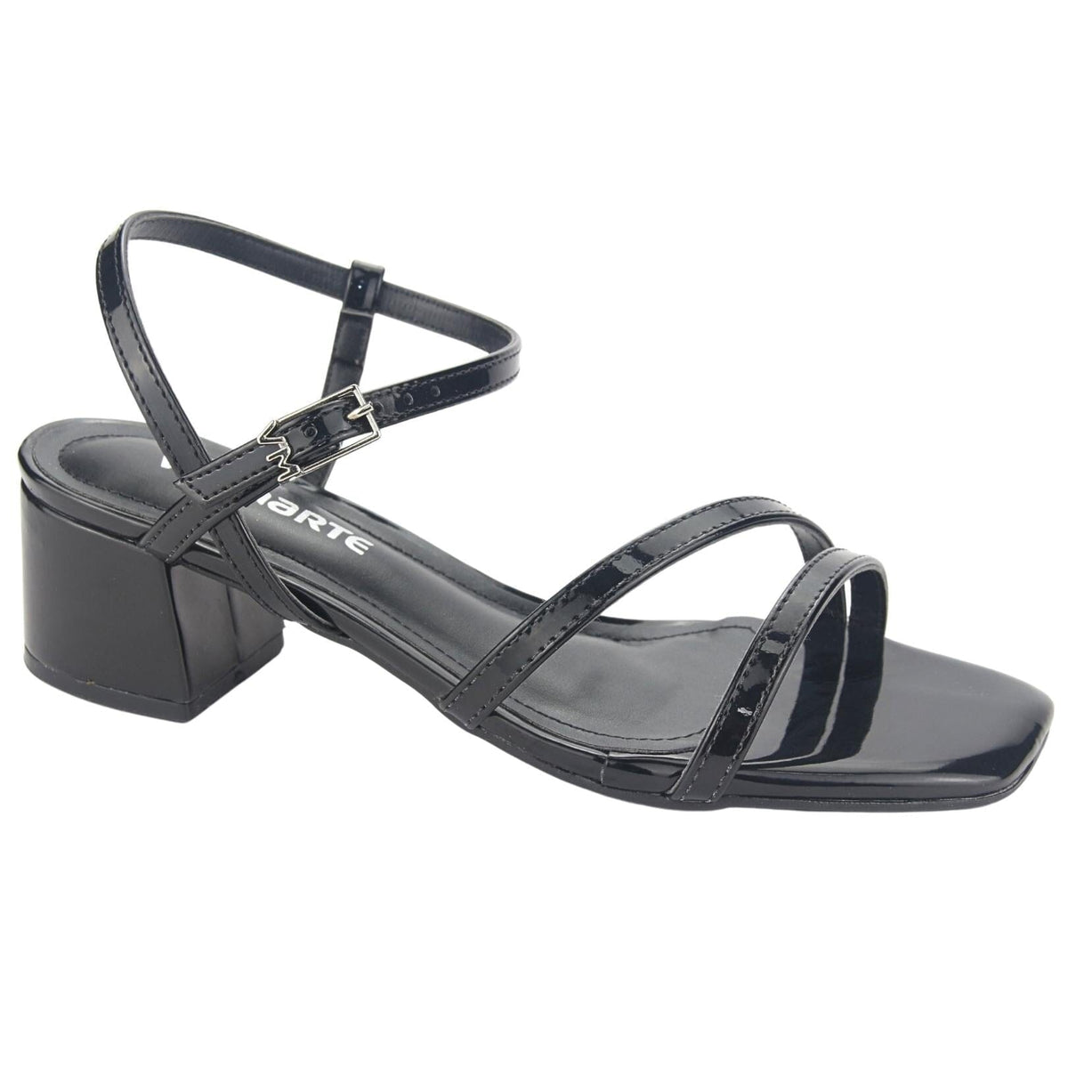 Sandalia Via Marte Mujer 23-9801 V Preto Casual Sandalias Taco Via Marte 