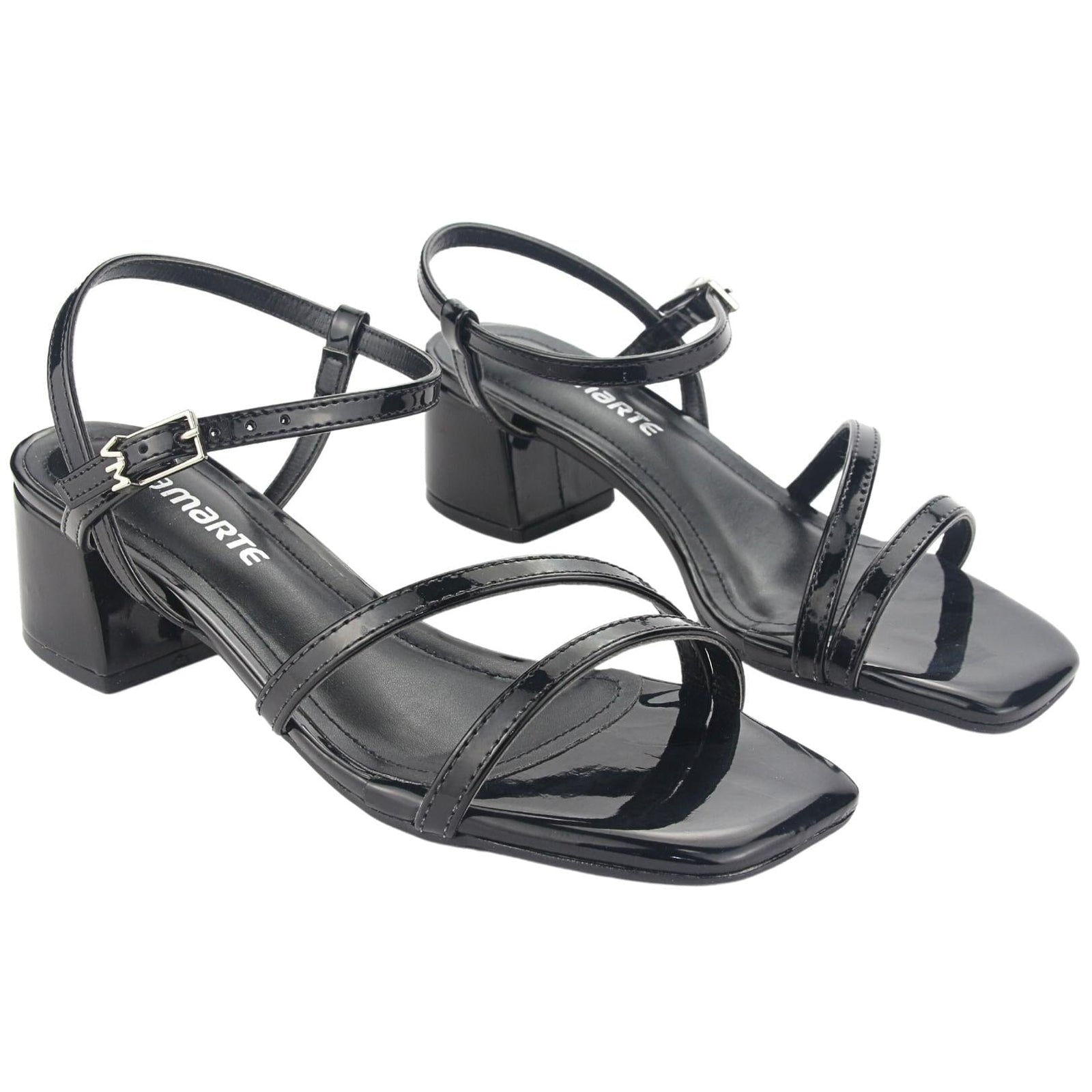 Sandalia Via Marte Mujer 23-9801 V Preto Casual Sandalias Taco Via Marte 