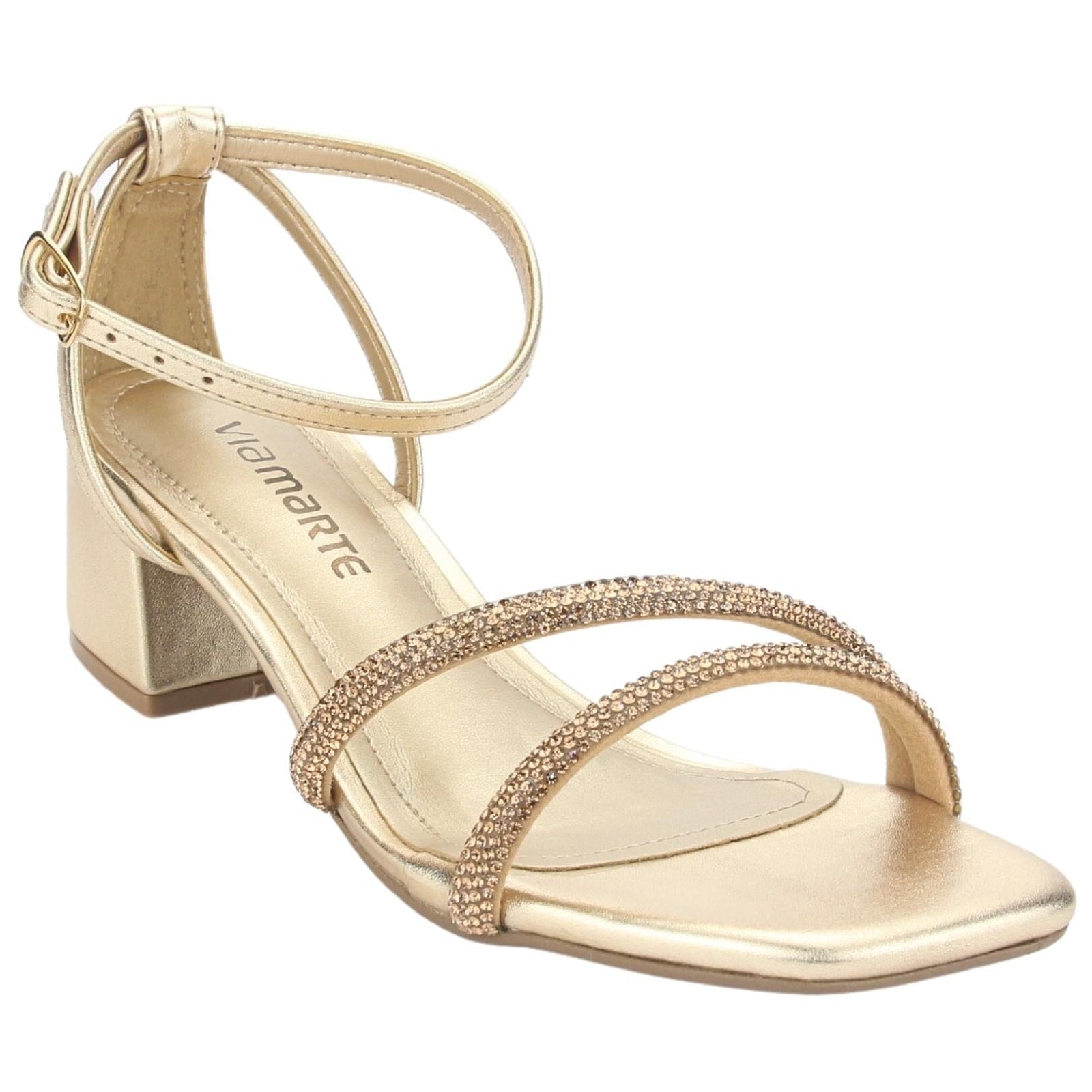 Sandalia Via Marte Mujer 23-9804 Gold Casual Sandalias Via Marte 