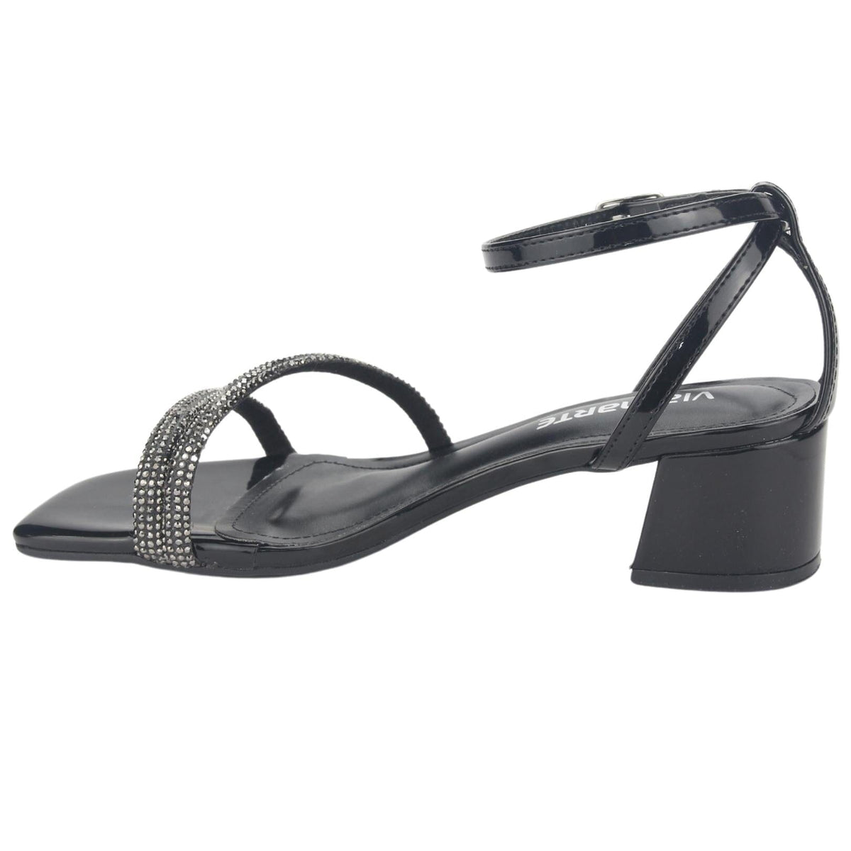 Sandalia Via Marte Mujer 23-9804 V Preto Casual Sandalias Taco Via Marte 