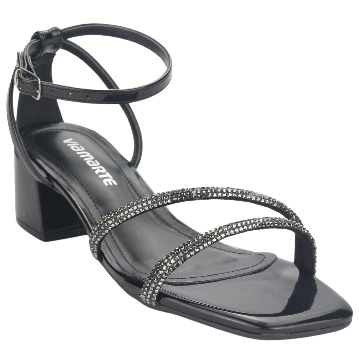 Sandalia Via Marte Mujer 23-9804 V Preto Casual Sandalias Taco Via Marte 