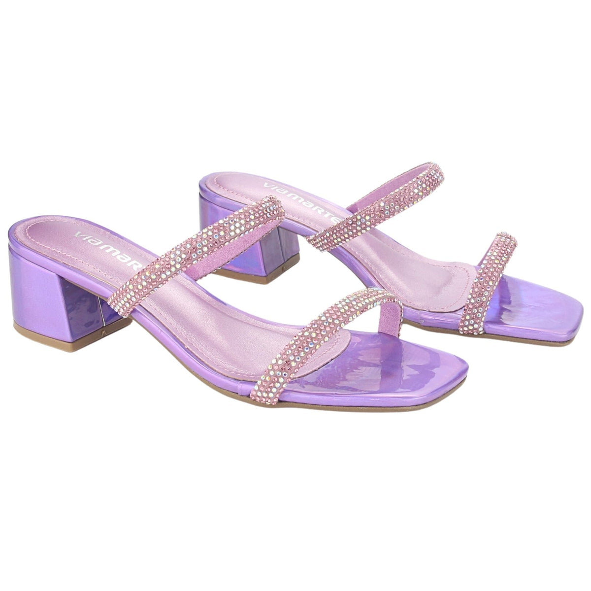 Sandalia Via Marte Mujer 23-9810 Rosa Casual Sandalias Taco Via Marte 