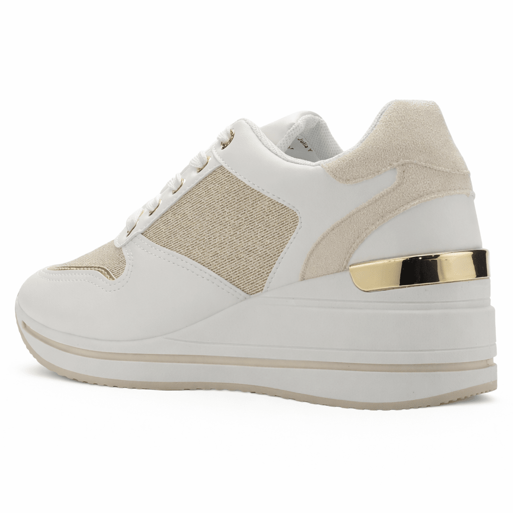 Zapatilla Blanco y Dorado Mujer Urbano Chalada Bolkinew Zapatillas Chalada 
