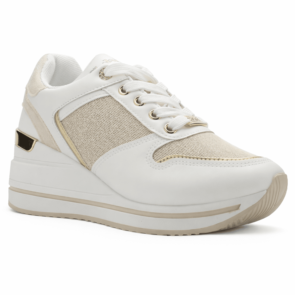 Zapatilla Blanco y Dorado Mujer Urbano Chalada Bolkinew Zapatillas Chalada 