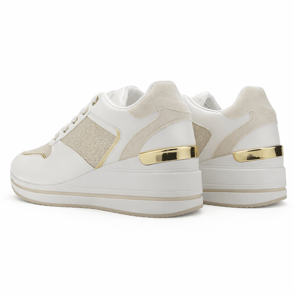 Zapatilla Blanco y Dorado Mujer Urbano Chalada Bolkinew Zapatillas Chalada 