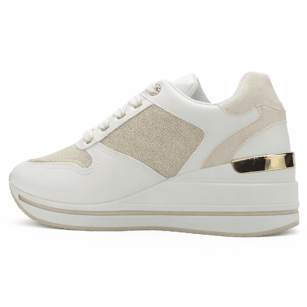 Zapatilla Blanco y Dorado Mujer Urbano Chalada Bolkinew Zapatillas Chalada 
