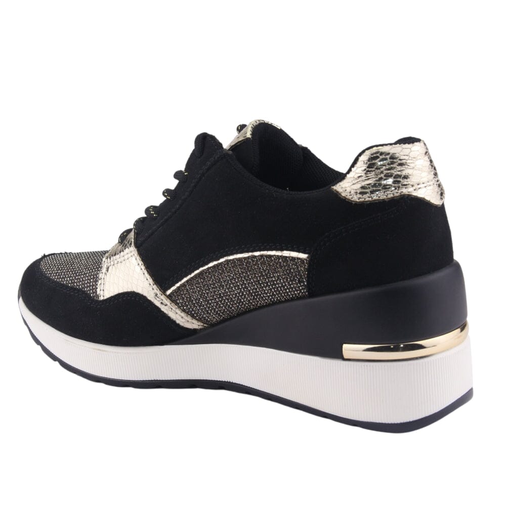 Zapatilla Chalada Mujer Bolden-5 Negro Oro Urbano Zapatillas Chalada 