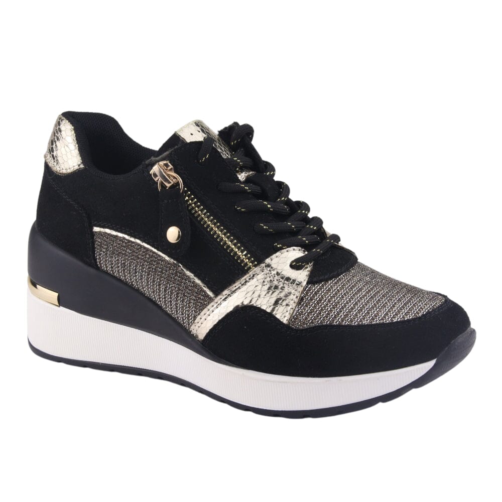 Zapatilla Chalada Mujer Bolden-5 Negro Oro Urbano Zapatillas Chalada 