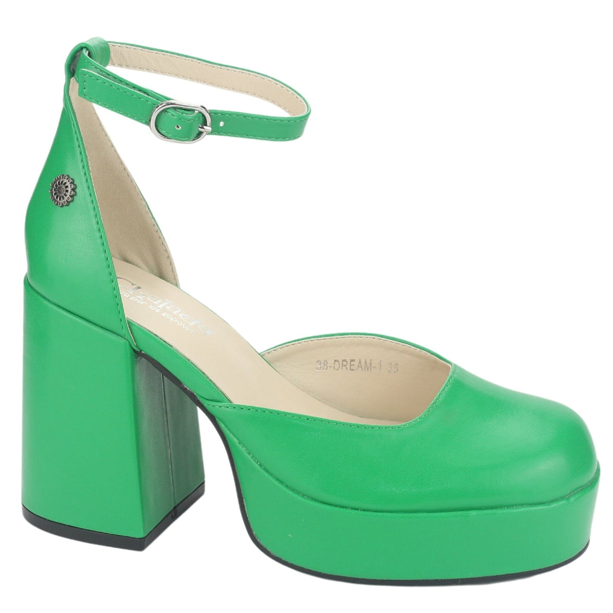 Zapato Chalada Mujer Dream-1 Verde Plataforma Zapatos Taco Chalada 