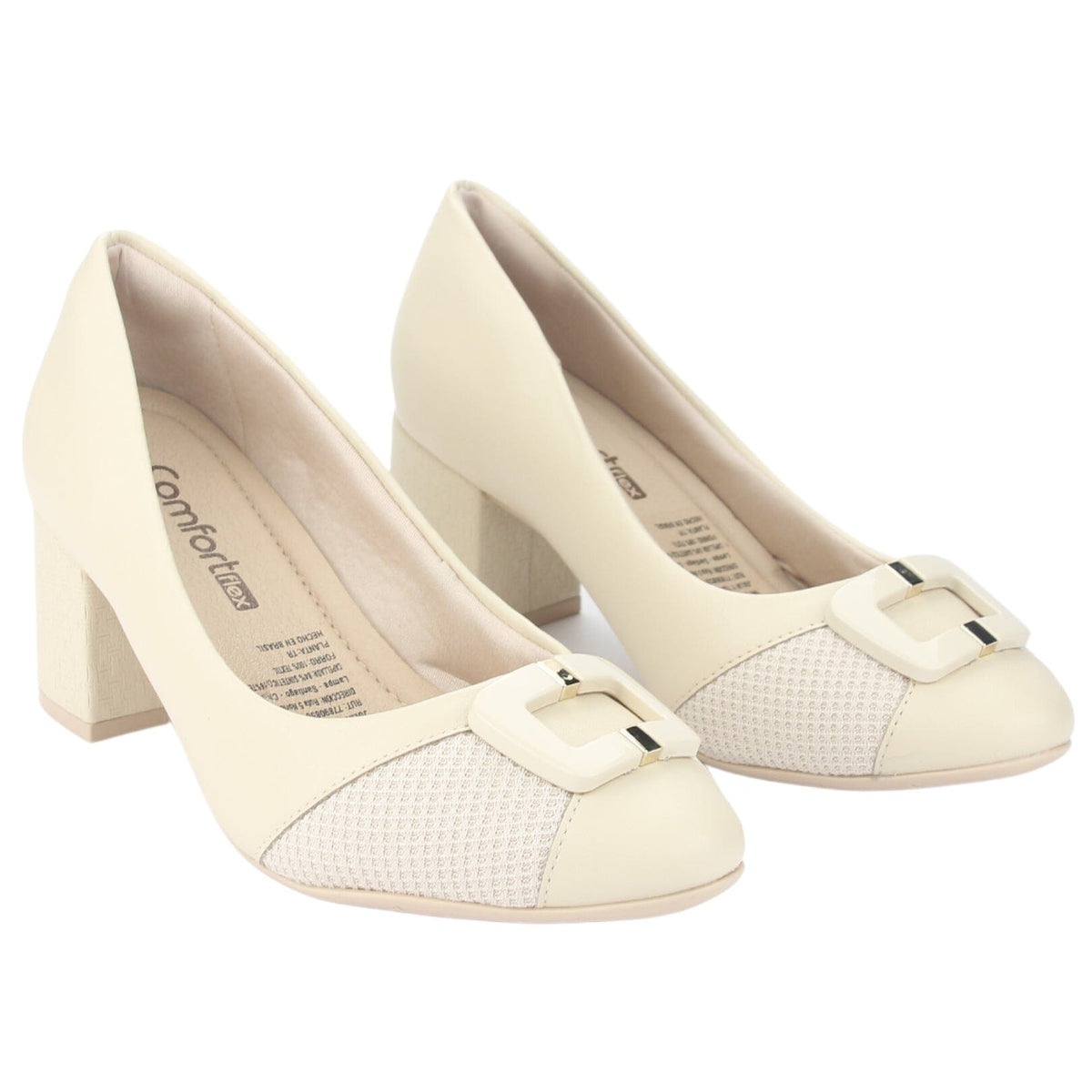 Zapato Comfortflex Mujer 2354403 Beige Casual Tacones Altos Comfortflex 