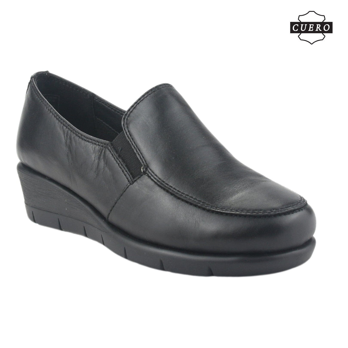 Zapato de Cuero Chalada Mujer Calafate-1 Negro Casual Mocasines Taco Chalada 