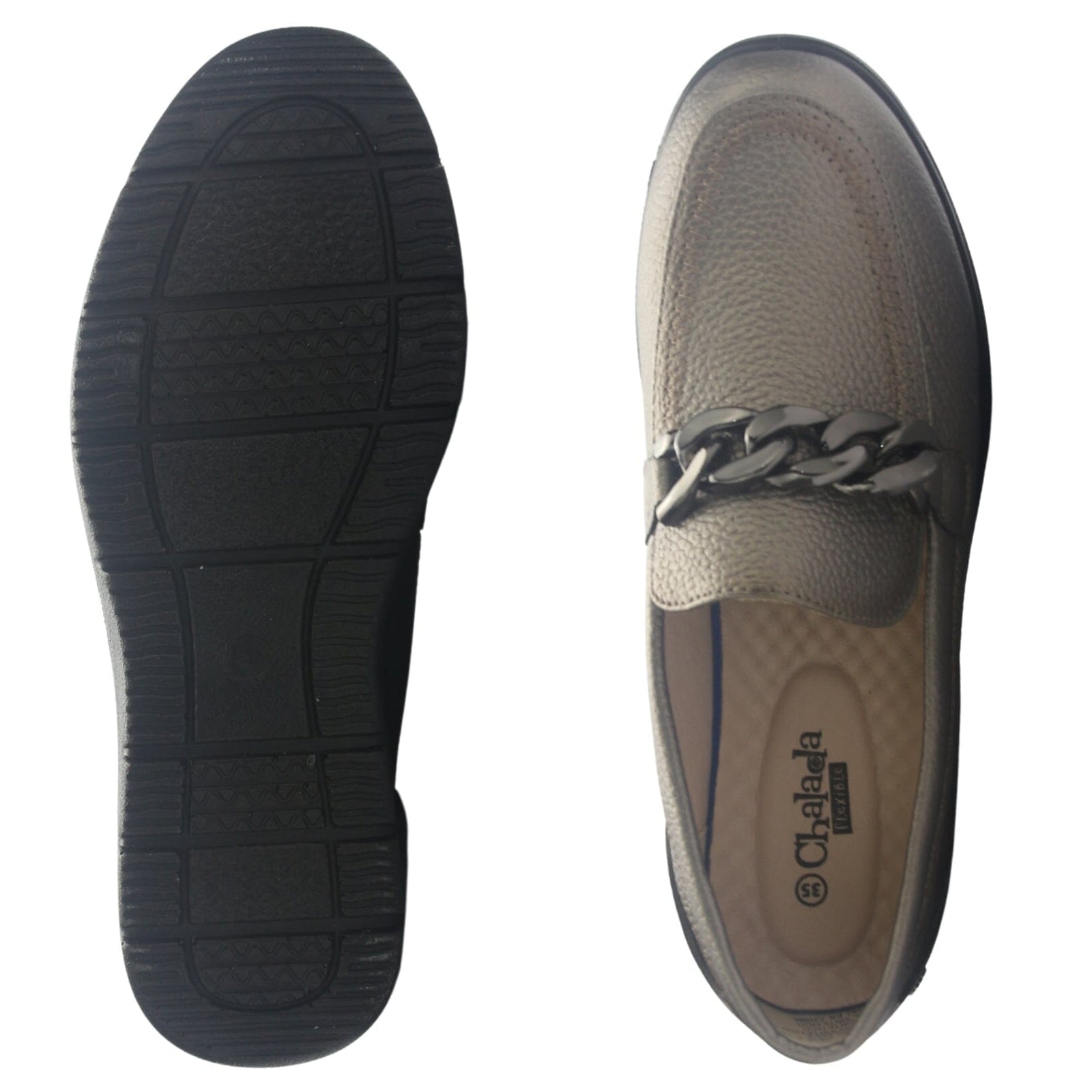 Zapato Mujer Chalada Deza-5 Plateado Casual Zapatos Planos Comfort Chalada 