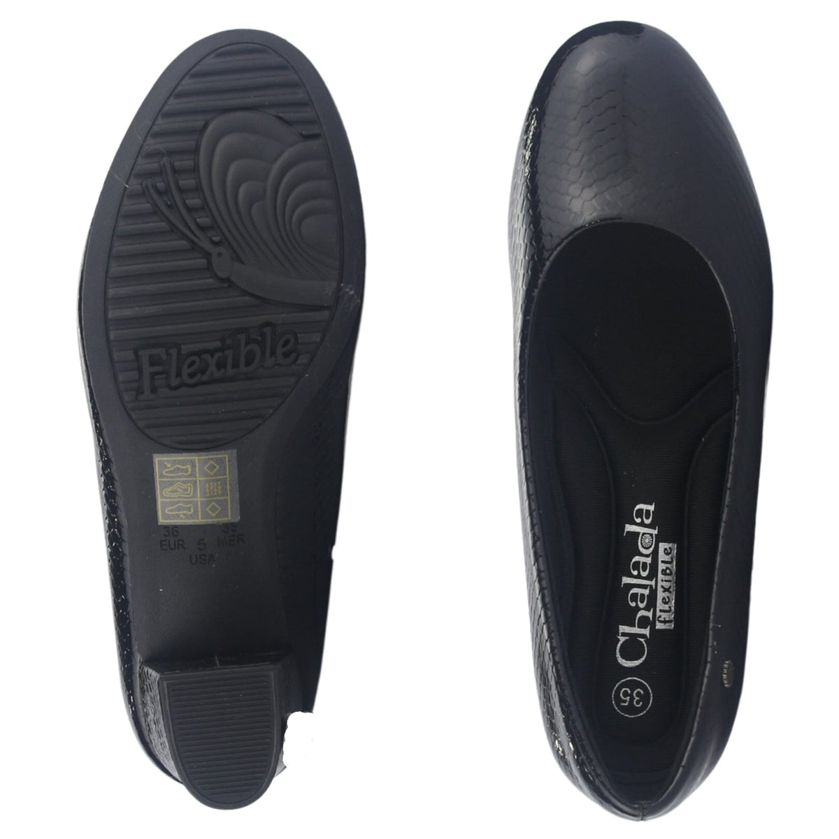 Zapato Mujer Chalada Flexi-58 Negro Casual Tacones Bajos Chalada 