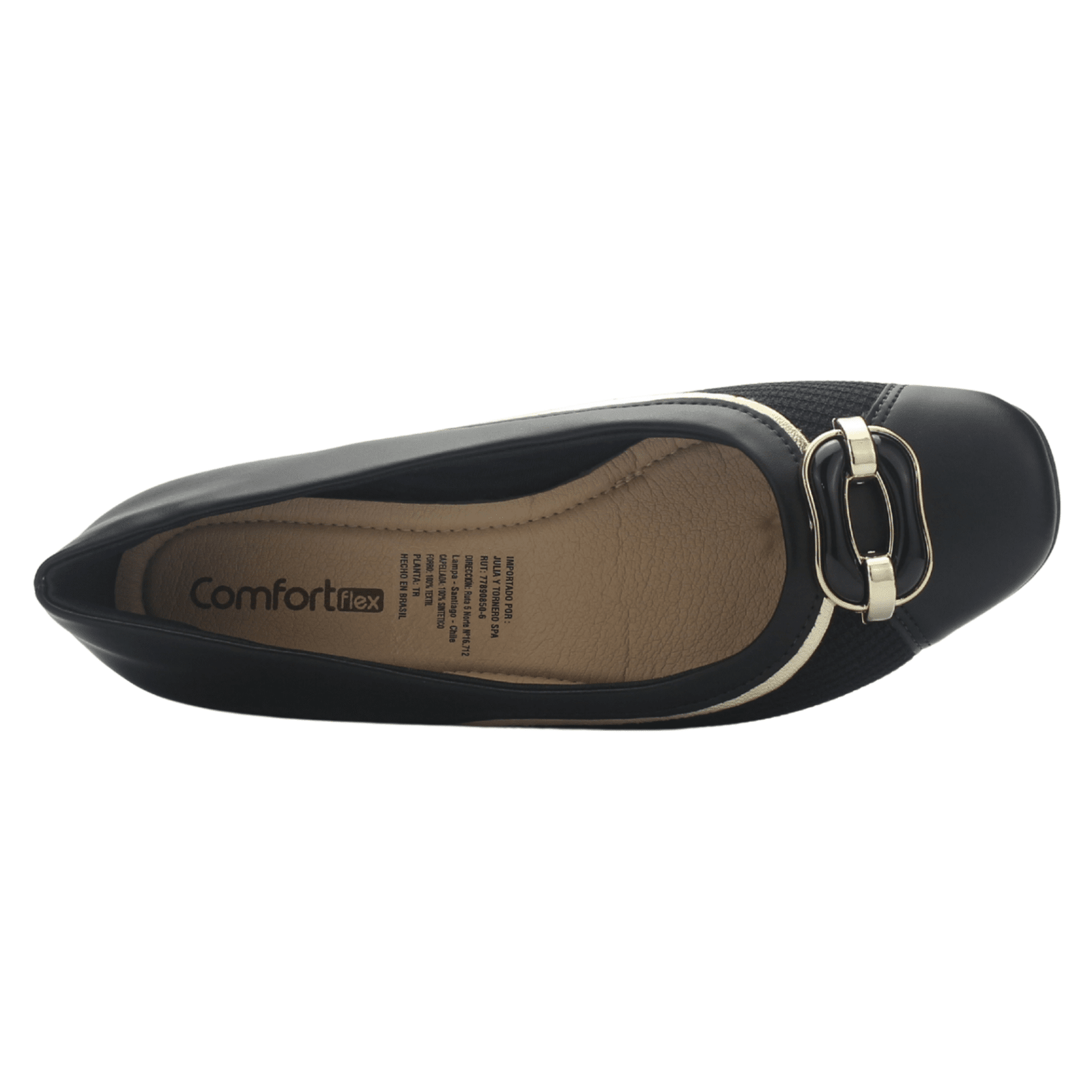 Zapato Negro Mujer Comfortflex 2595404 Casual Tacones Bajos Comfortflex 