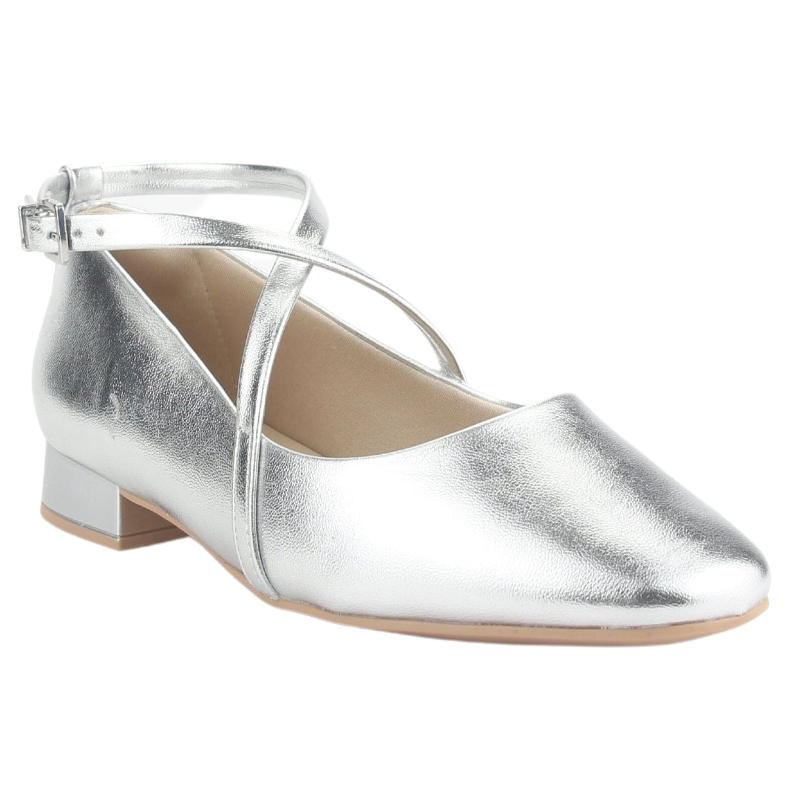 Zapato Ramarim Mujer 2415102 Plateado Casual Tacones Bajos Ramarim 