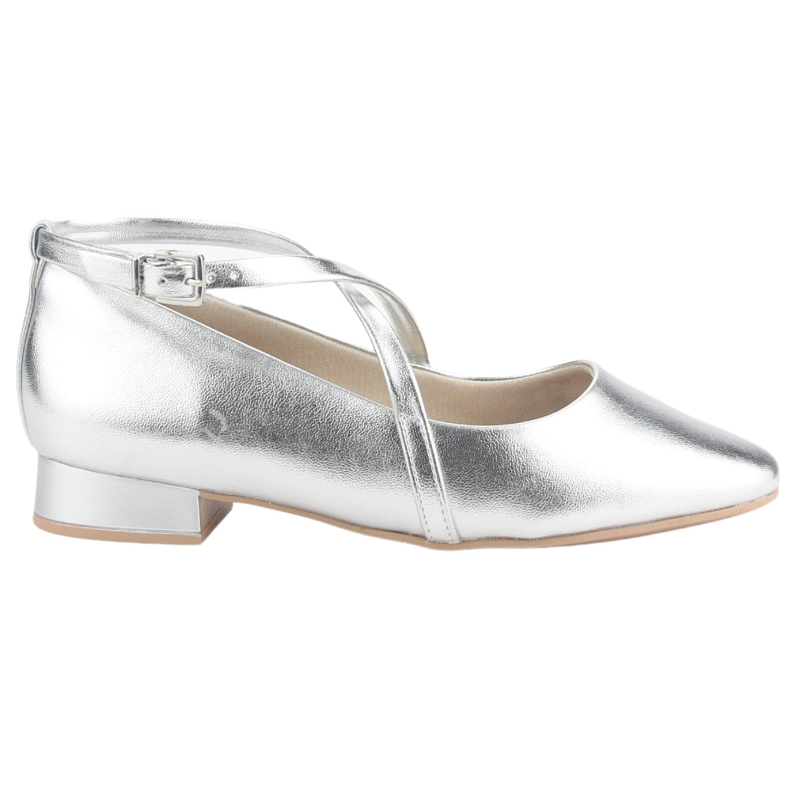 Zapato Ramarim Mujer 2415102 Plateado Casual Tacones Bajos Ramarim 