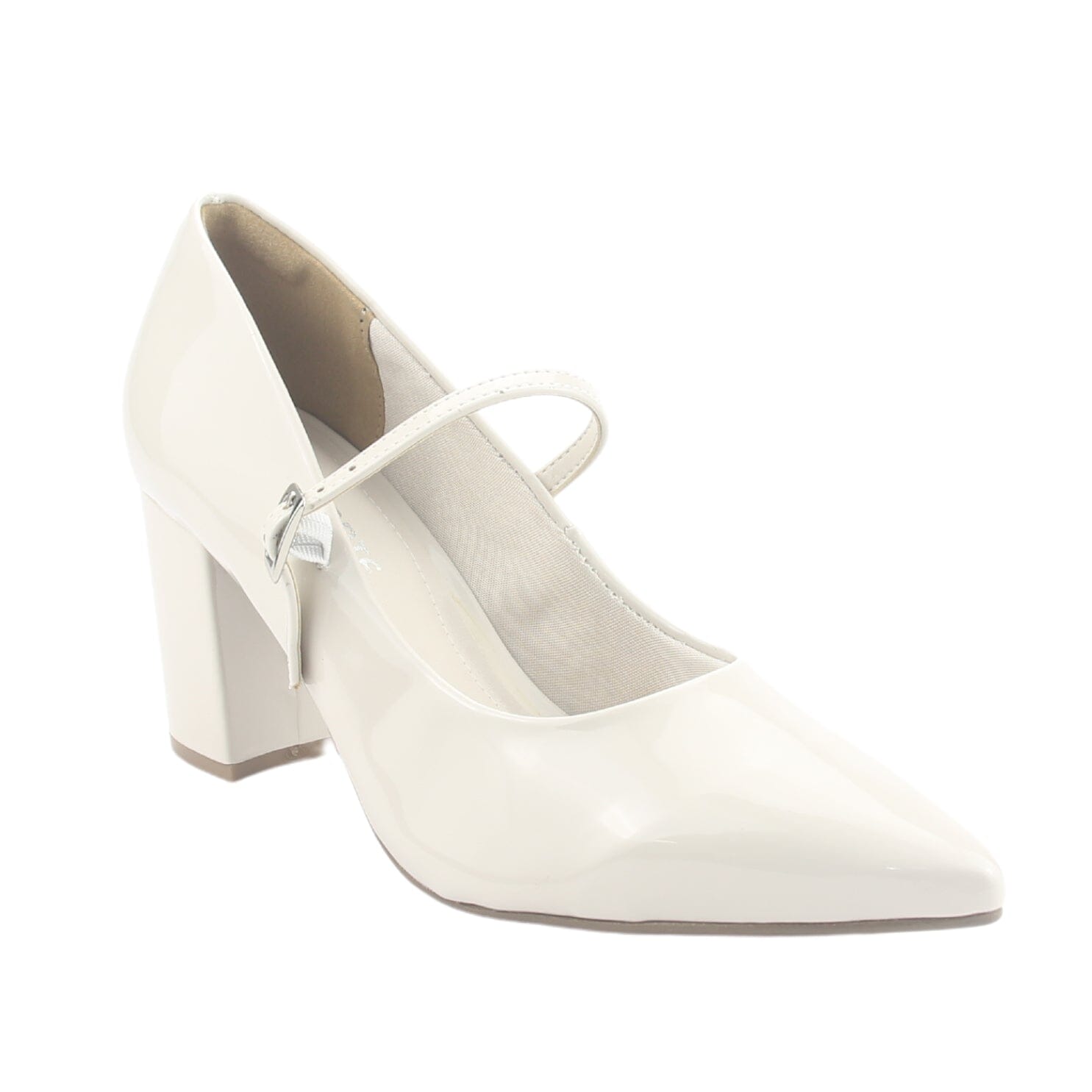 Zapato Via Marte Mujer 028-014-01 Beige Casual Tacones Altos Via Marte 