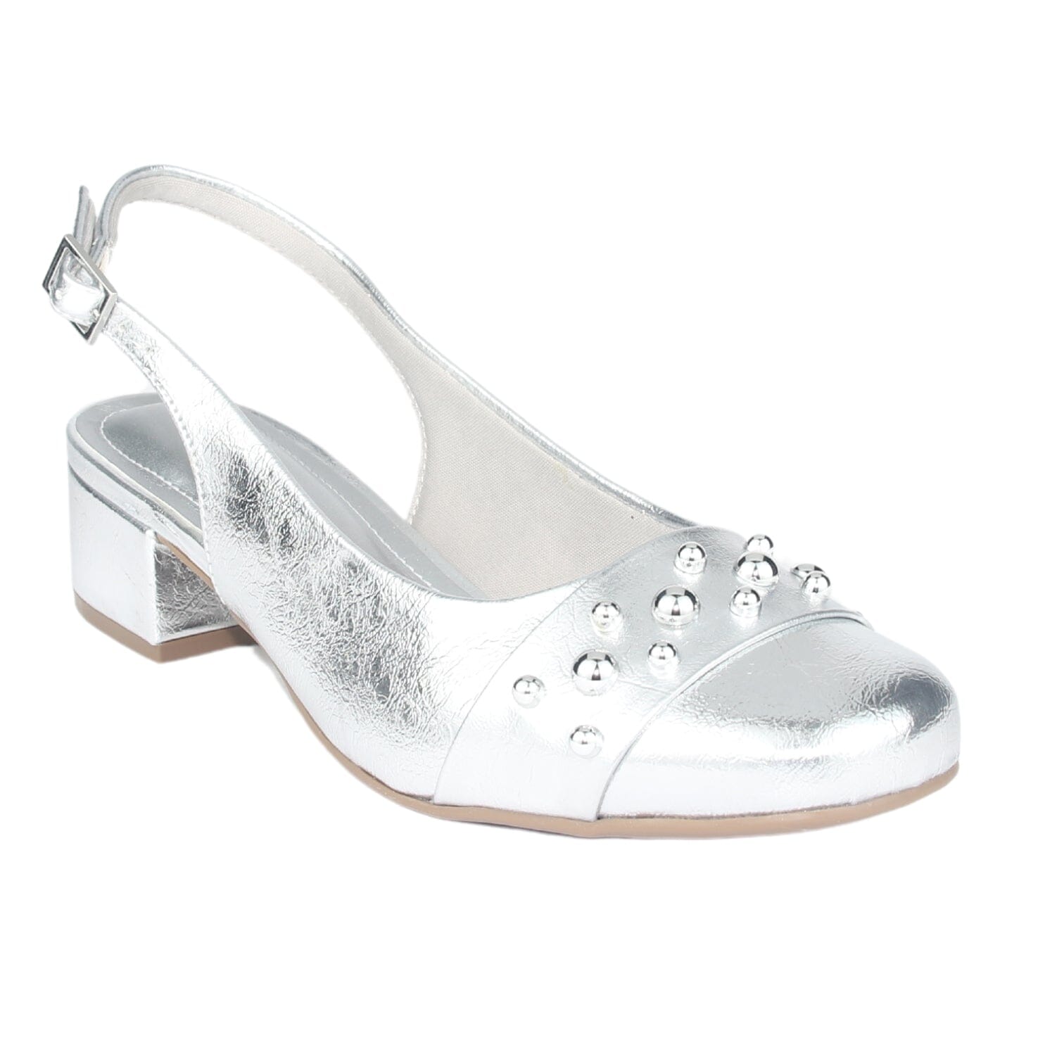 Zapato Via Marte Mujer 070-008-01 Plateado Casual Tacones Bajos Via Marte 