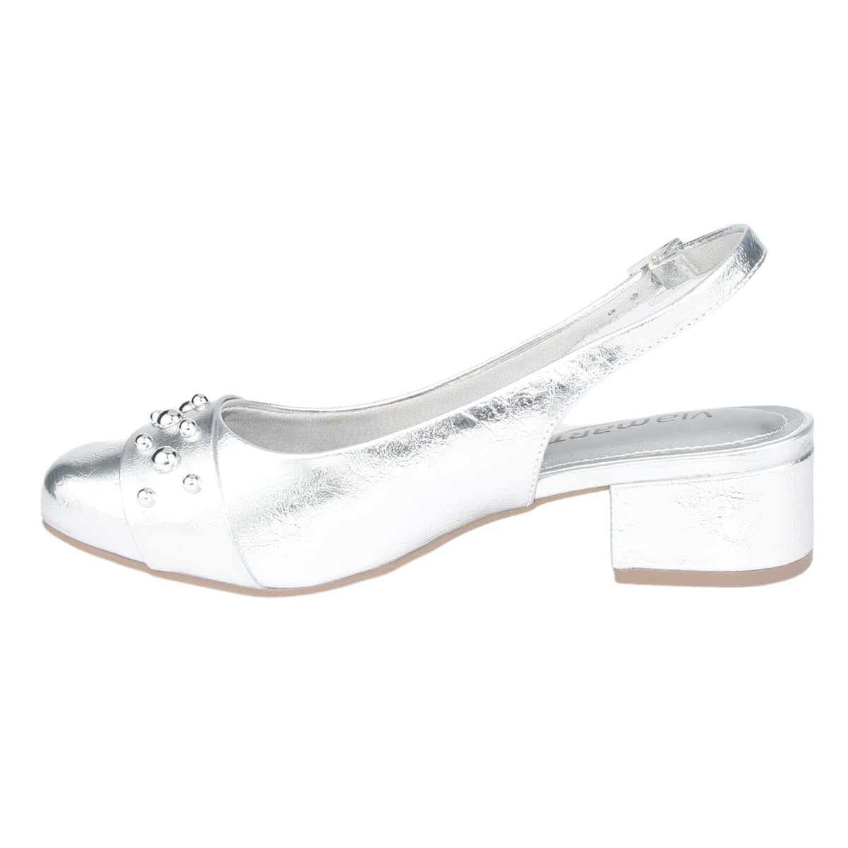 Zapato Via Marte Mujer 070-008-01 Plateado Casual Tacones Bajos Via Marte 