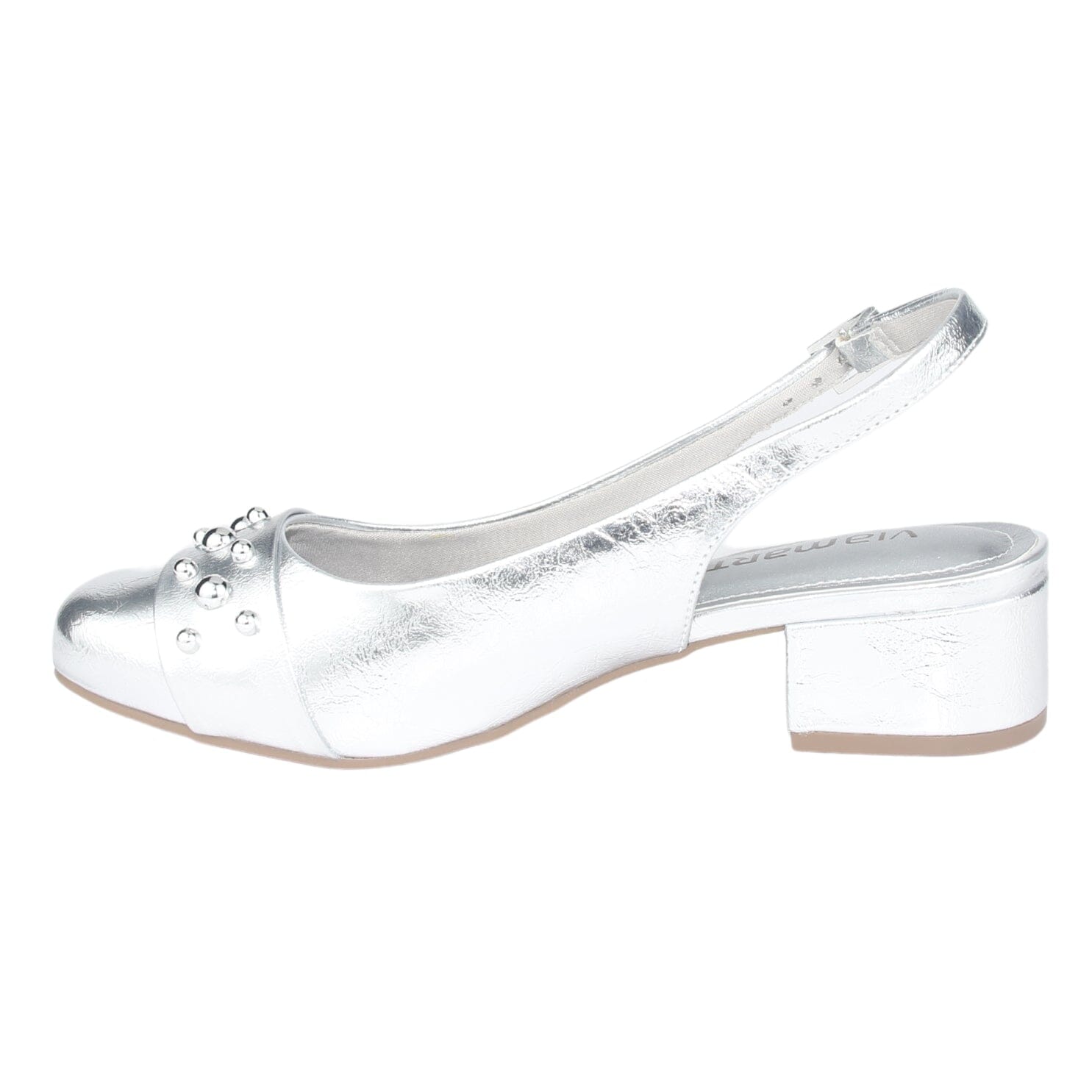 Zapato Via Marte Mujer 070-008-01 Plateado Casual Tacones Bajos Via Marte 