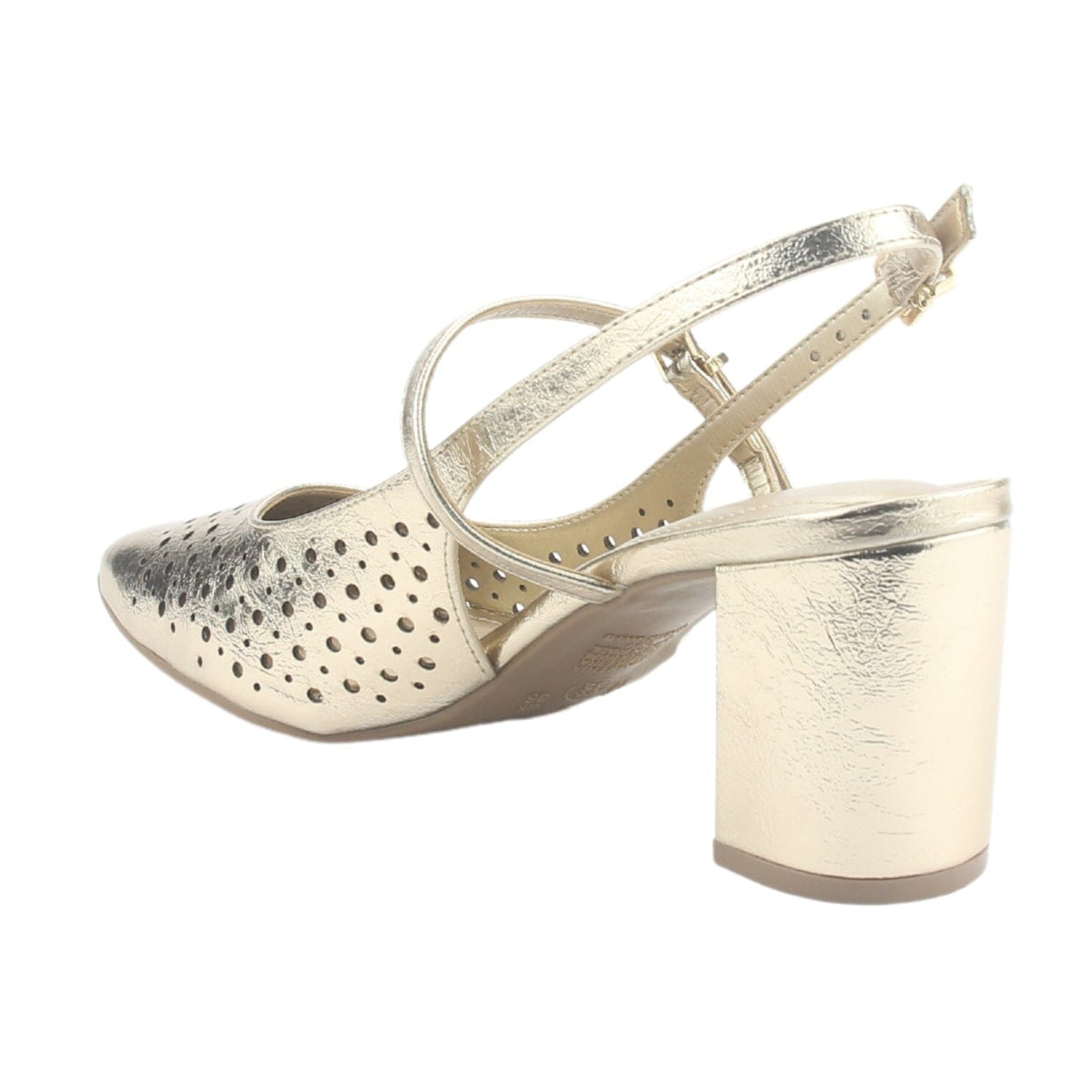 Zapato Via Marte Mujer 153-007-01 Dorado Casual Tacones Altos Via Marte 